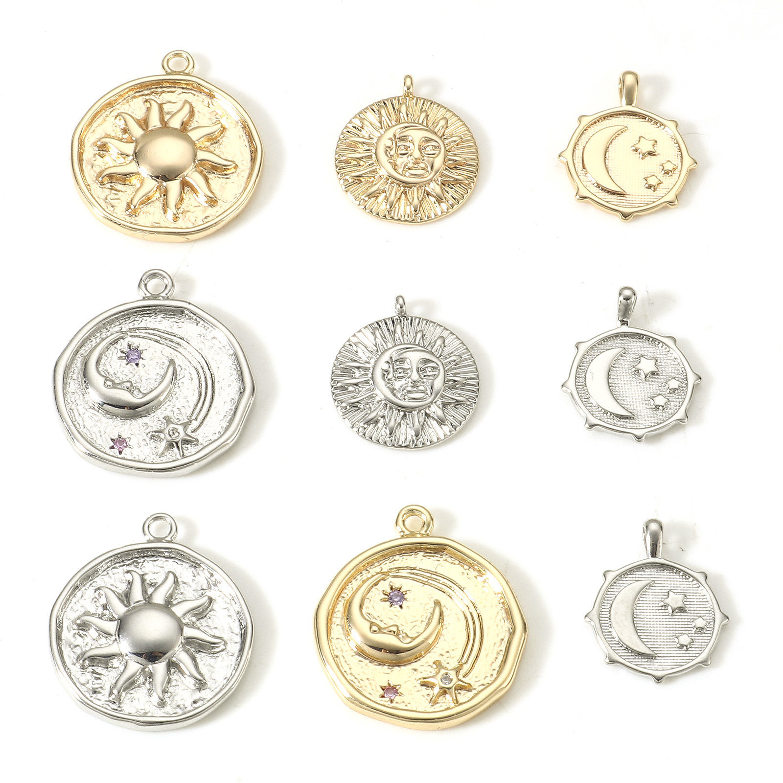 Immagine di 2 Pz Ottone Galassia Charms Vero Oro Placcato