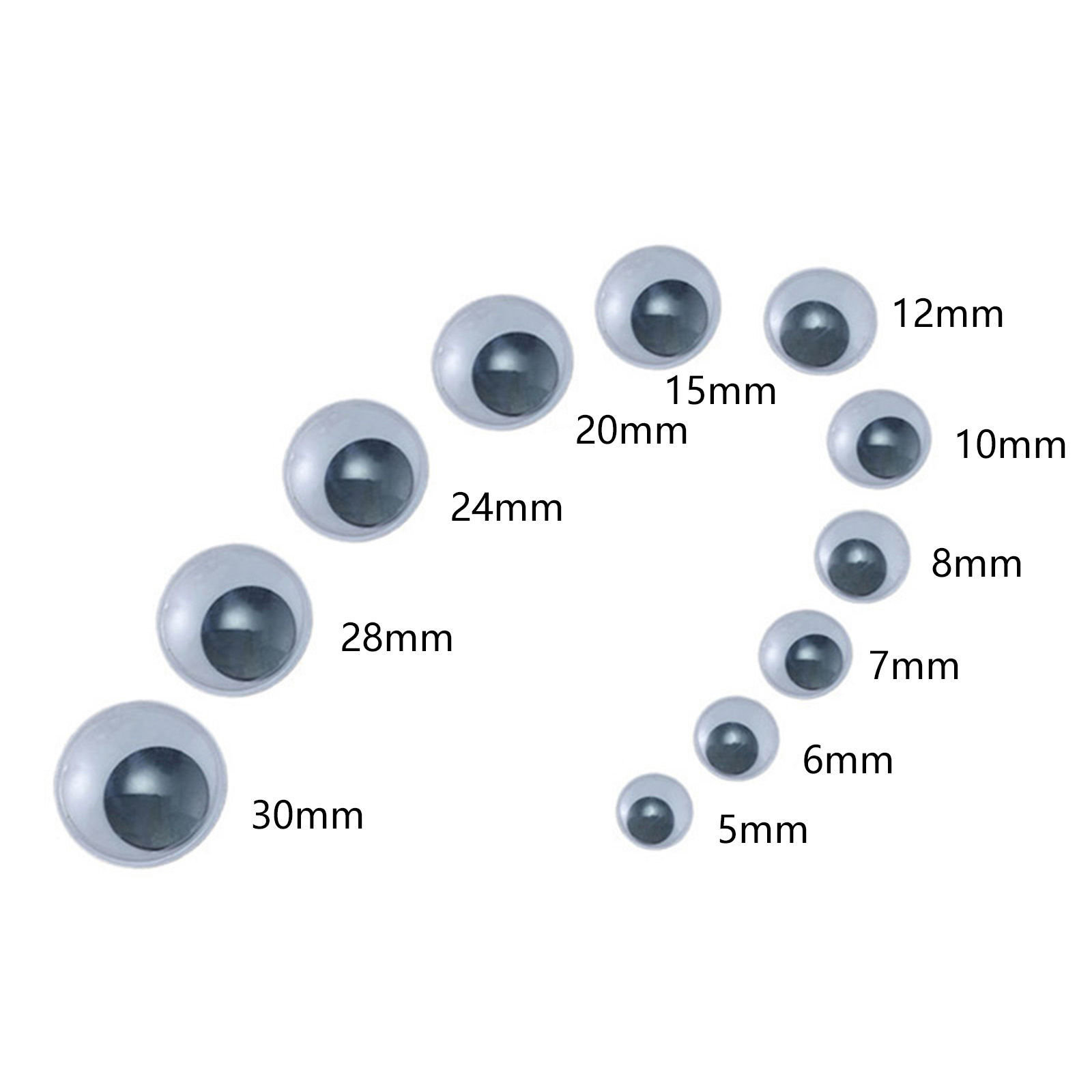 Picture of Plastic DIY Handmade Craft Materials Accessories Black & White Doll Eye