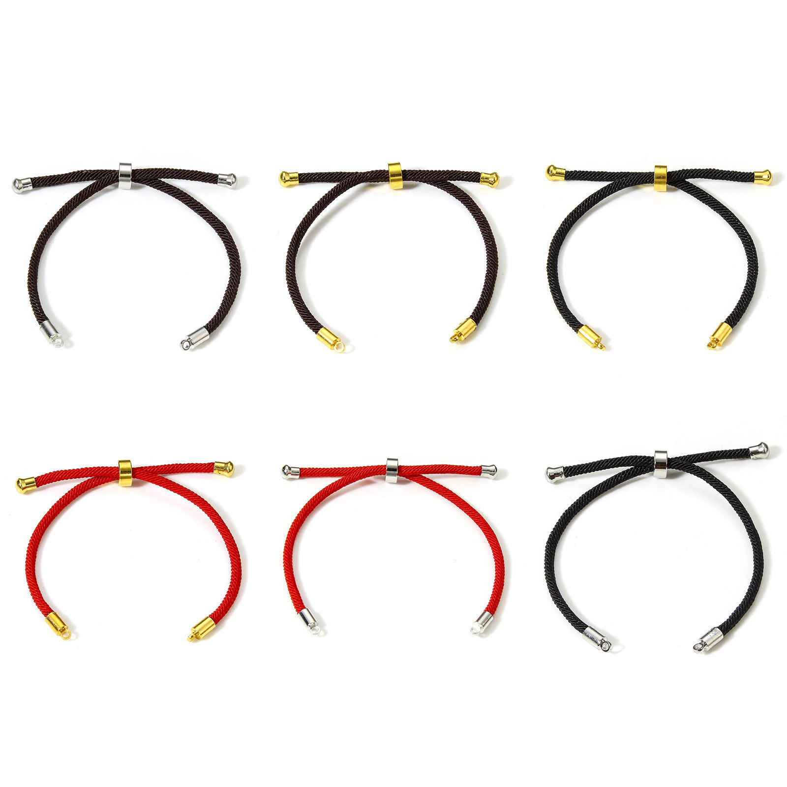 Picture of Polyamide Nylon Semi-finished Adjustable Slider/ Slide Bolo Bracelets For DIY Handmade Jewelry Making Accessories Findings Multicolor 21.5cm(8 4/8") long