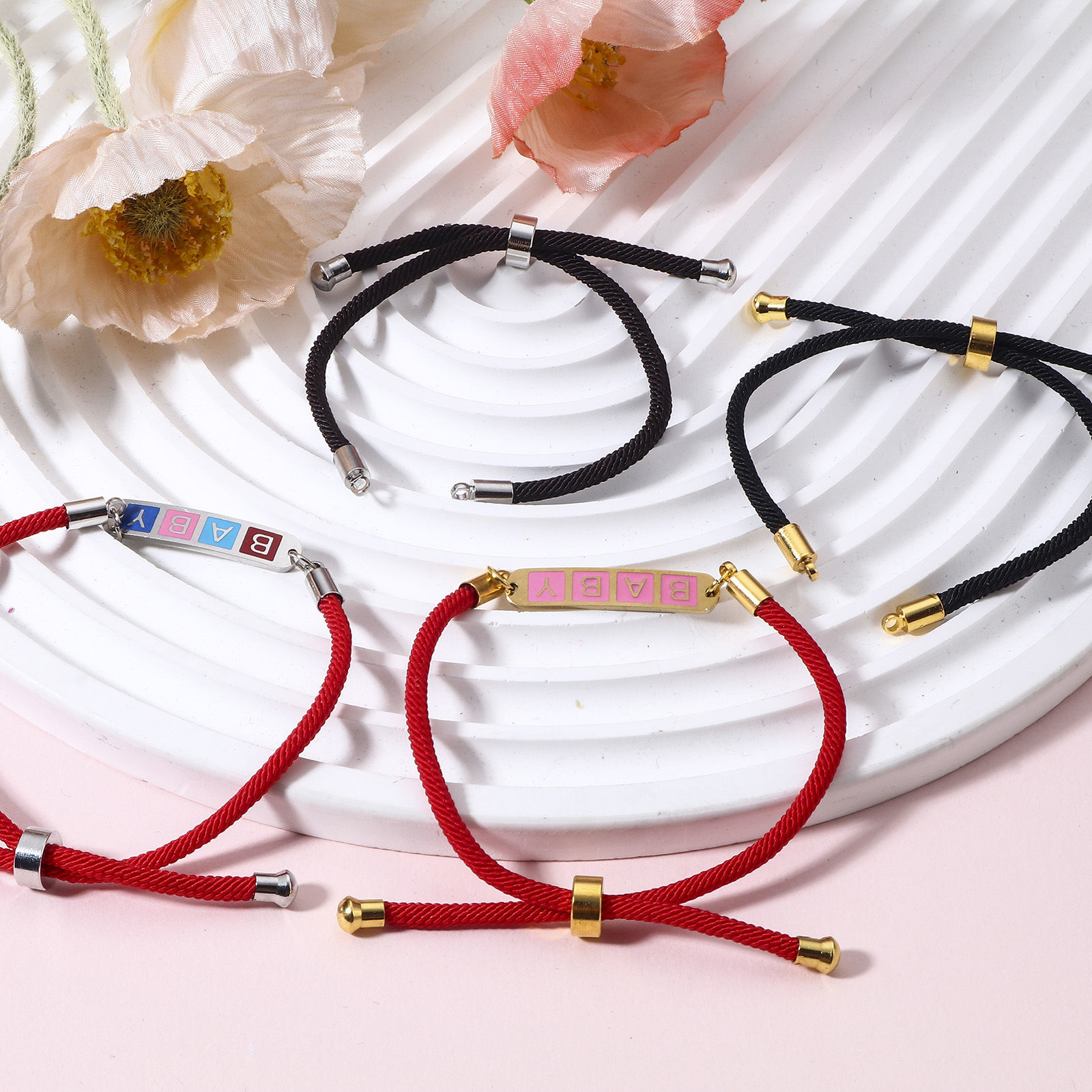 Picture of Polyamide Nylon Semi-finished Adjustable Slider/ Slide Bolo Bracelets For DIY Handmade Jewelry Making Accessories Findings Multicolor 21.5cm(8 4/8") long