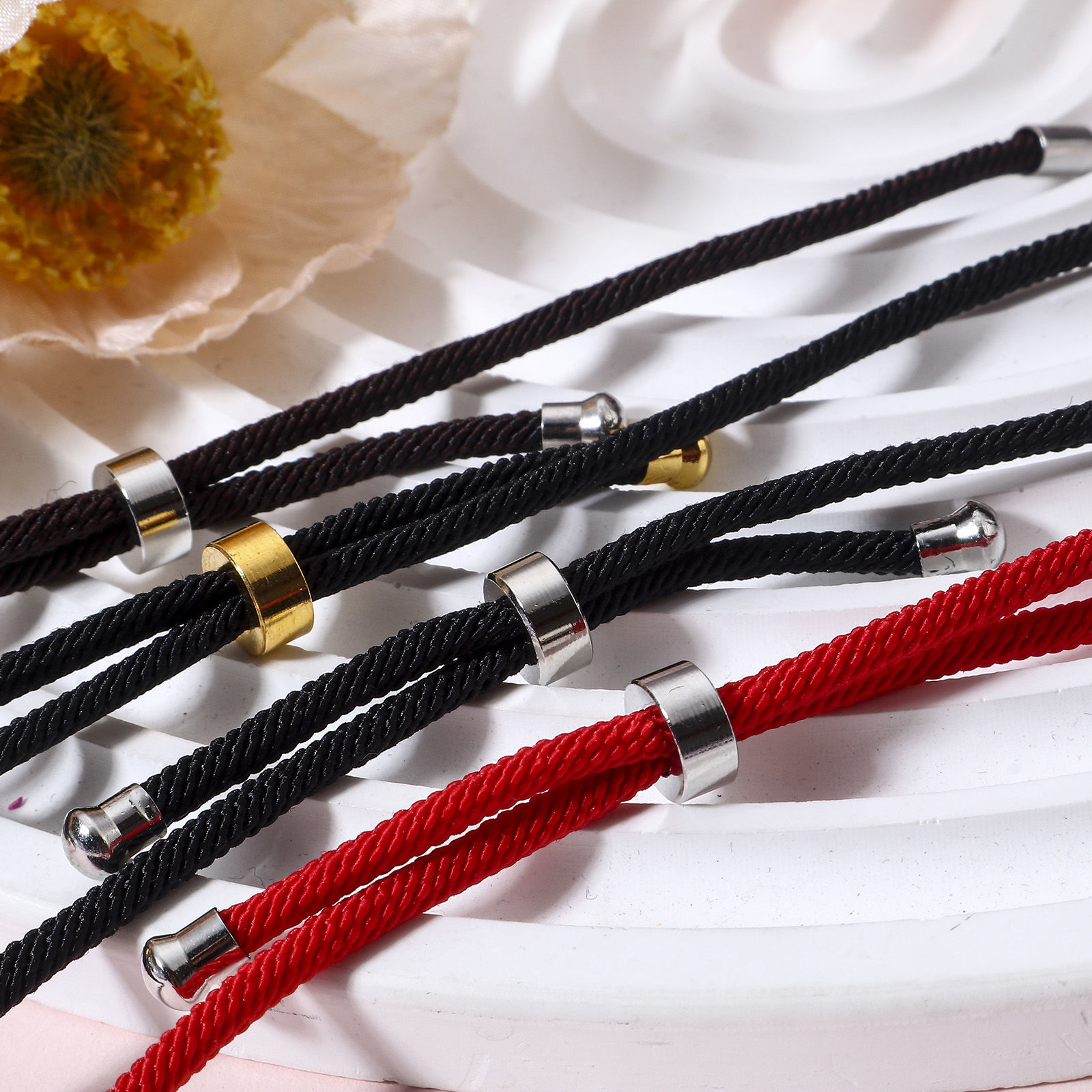 Picture of Polyamide Nylon Semi-finished Adjustable Slider/ Slide Bolo Bracelets For DIY Handmade Jewelry Making Accessories Findings Multicolor 21.5cm(8 4/8") long