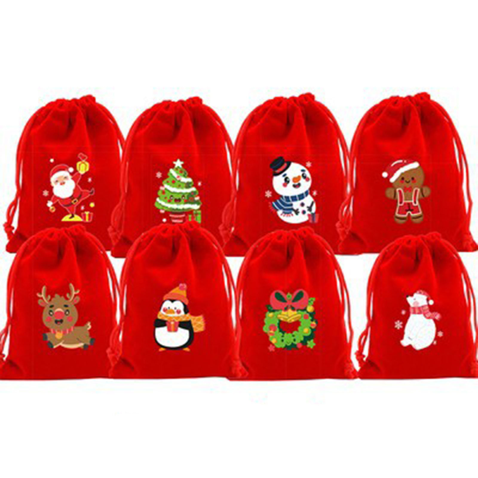 Imagen de 10 Unidades Pana Navidad Bolsa Cordón Rojo Rectángulo