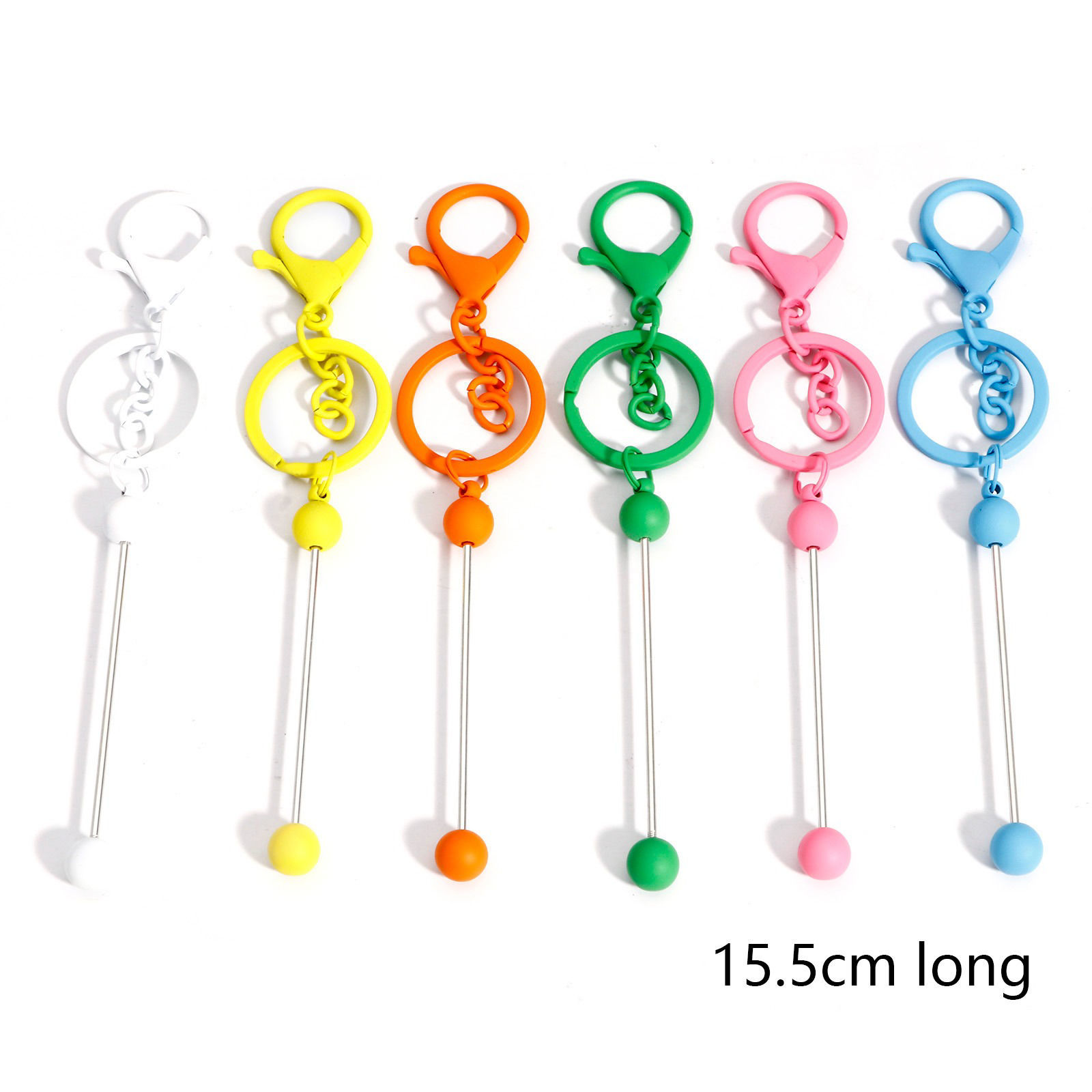 Picture of Zinc Based Alloy Beadable Keychain & Keyring Bars Blanks DIY Craft Accessories Multicolor Lobster Clasp Painted 15.5cm 