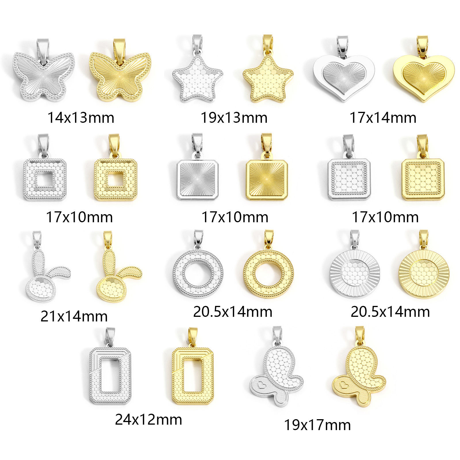 Immagine di 1 Pz Ottone Ciondoli Pendenti Vero Oro Placcato
