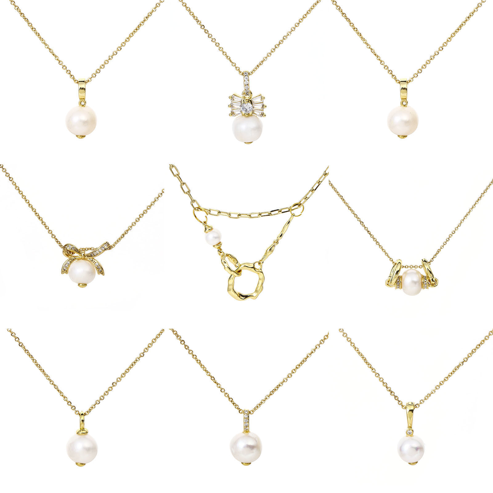 Picture of Pearl & Brass Charms 18K Real Gold Plated