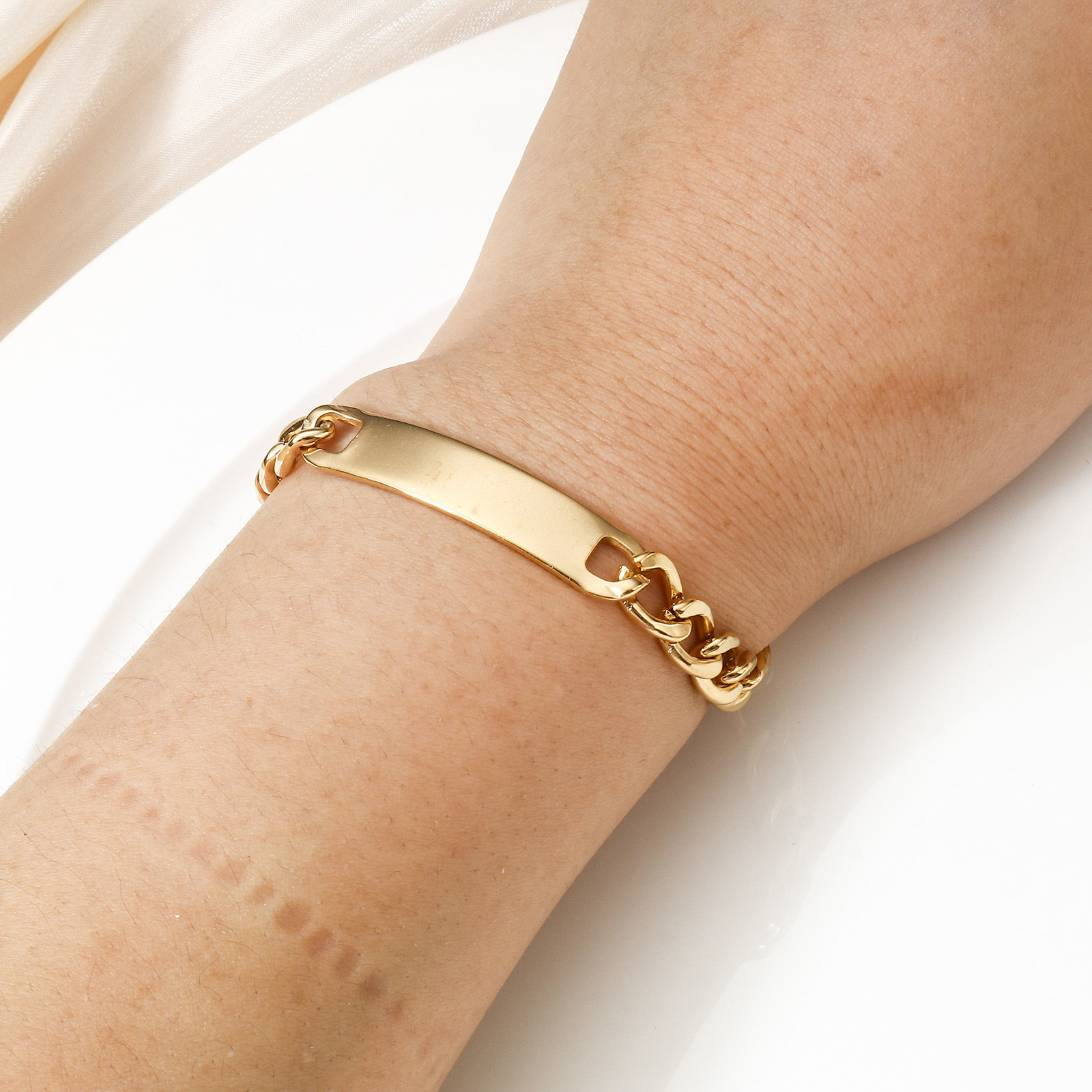 Picture of 304 Stainless Steel Blank Stamping Tags Bracelets Rectangle With Lobster Claw Clasp
