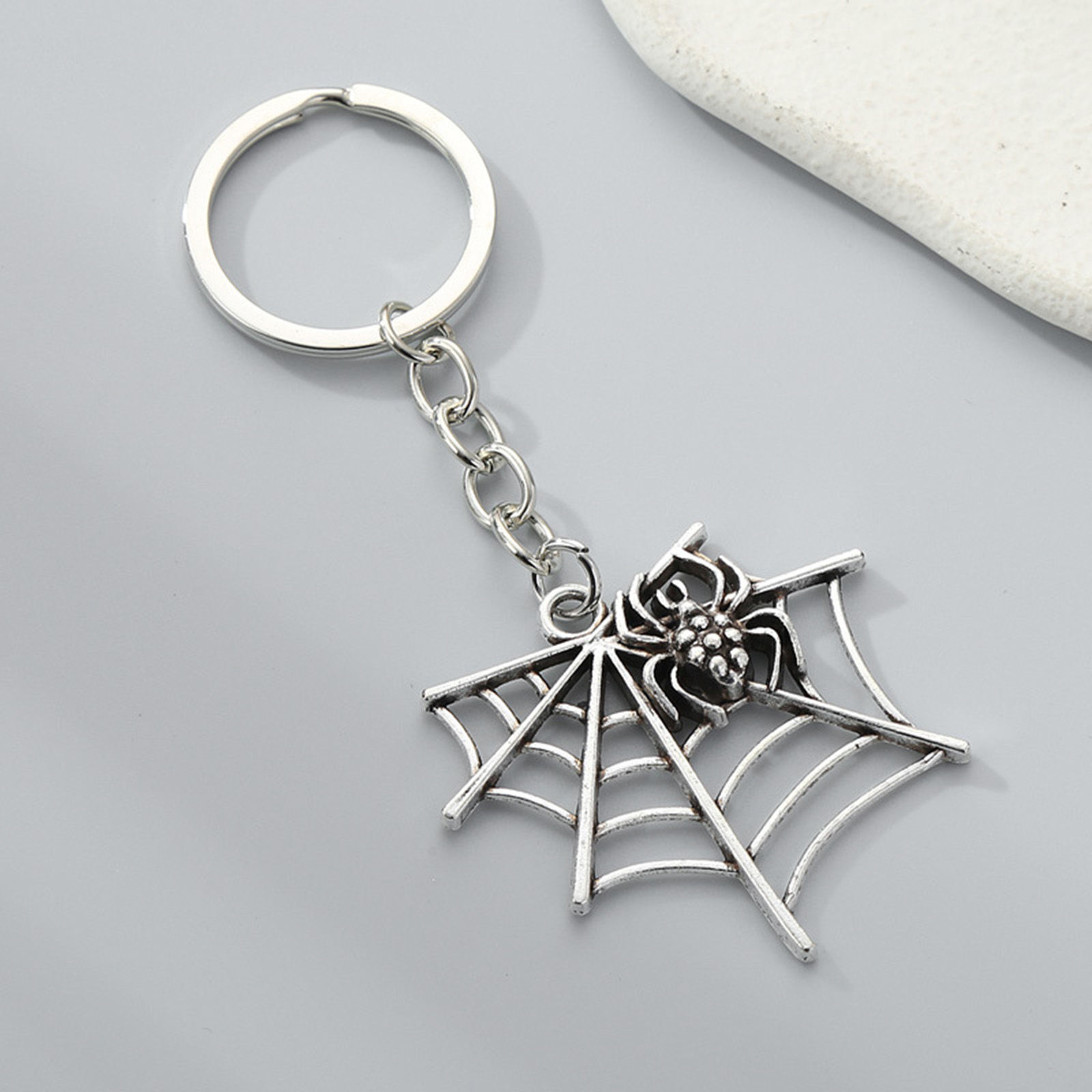 Picture of Cute Keychain & Keyring Antique Silver Color Leopard