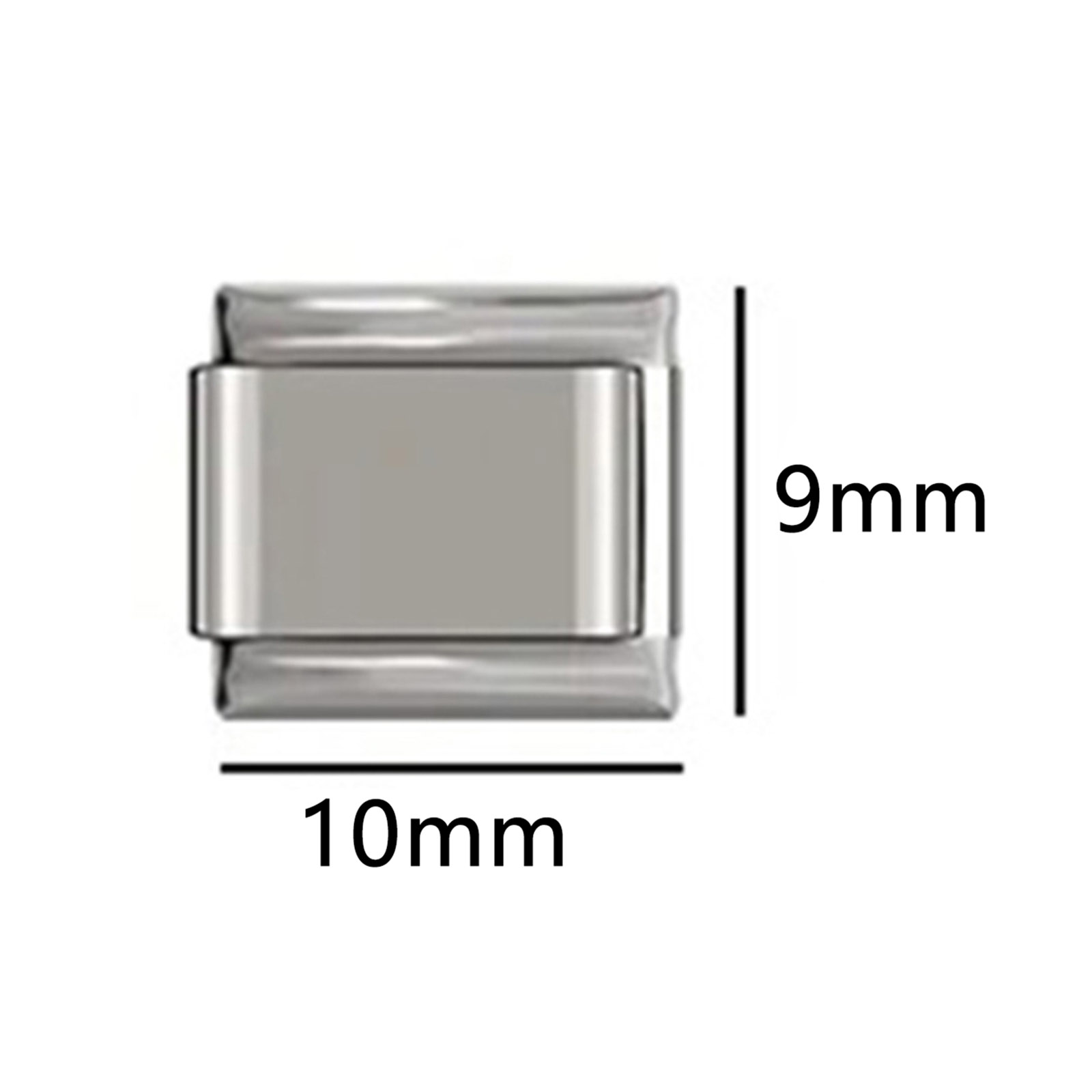 Picture of 304 Stainless Steel Italian Charm Links For DIY Bracelet Jewelry Making Silver Tone Multicolor Rectangle Heart With Pendant 17mm x 10mm