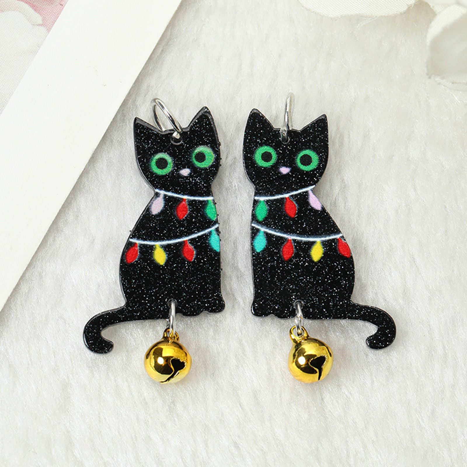 Picture of 10 PCs Acrylic Christmas Pendants Christmas Tree Cat Multicolor