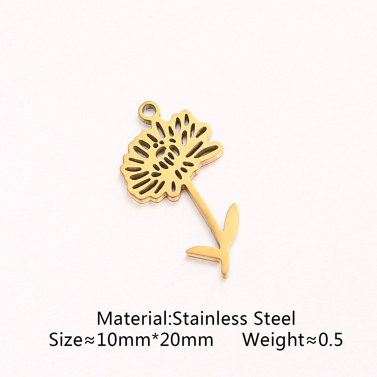 Bild von 1 Stück 304 Edelstahl Geburtsmonat Blume Charms Hohl 10mm x 20mm