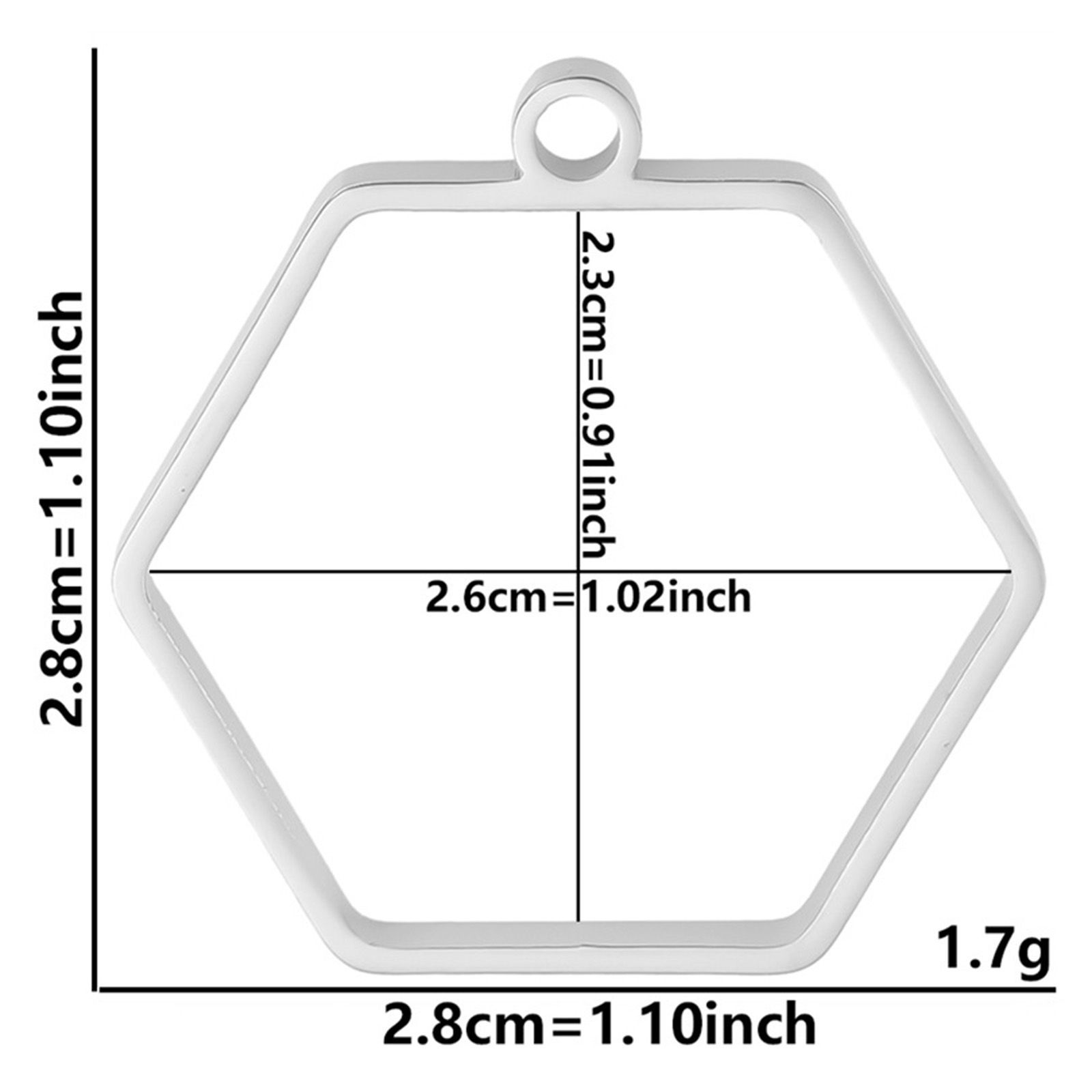 Bild von 2 Stück 304 Edelstahl Offene Lünette Anhänger für Harz Geometrie Hohl