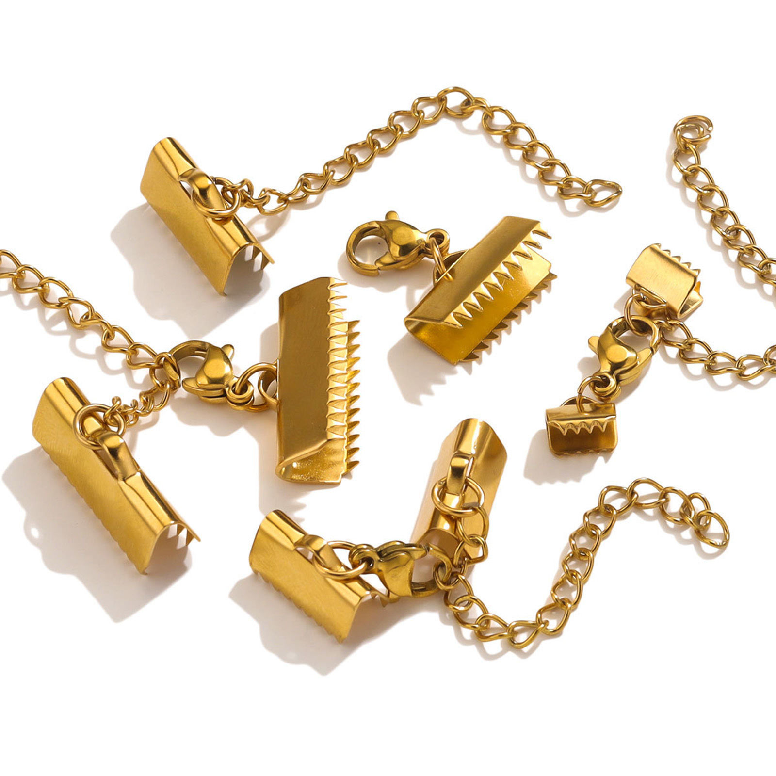Imagen de 5 Unidades 304 Acero Inoxidable Extremos Crimp Tapas Con Broche de Langosta y Extensor Cadena 5cm x