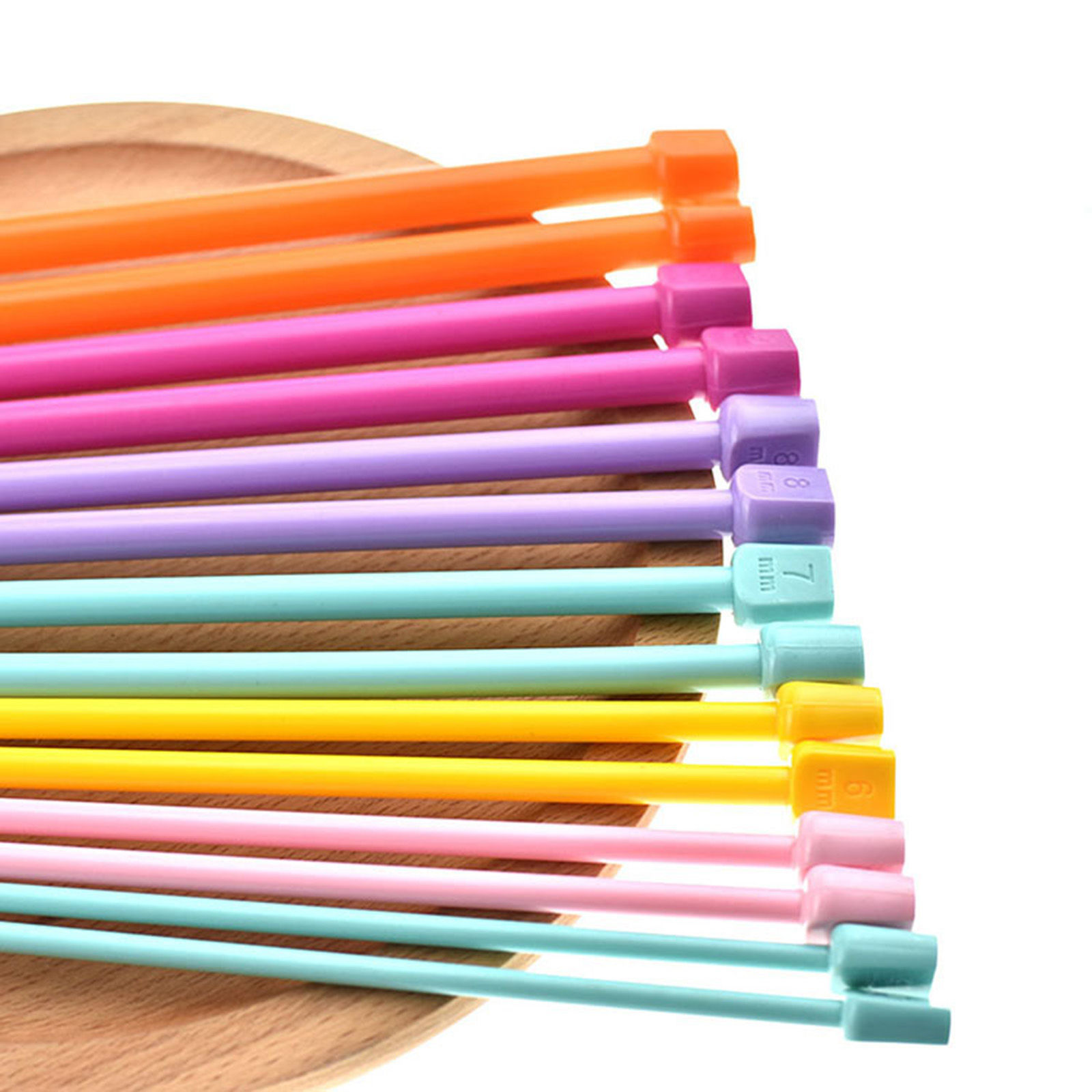 Picture of Acrylic Single Pointed Knitting Needles DIY Knit Tools Accessories Multicolor 25cm(9 7/8") long
