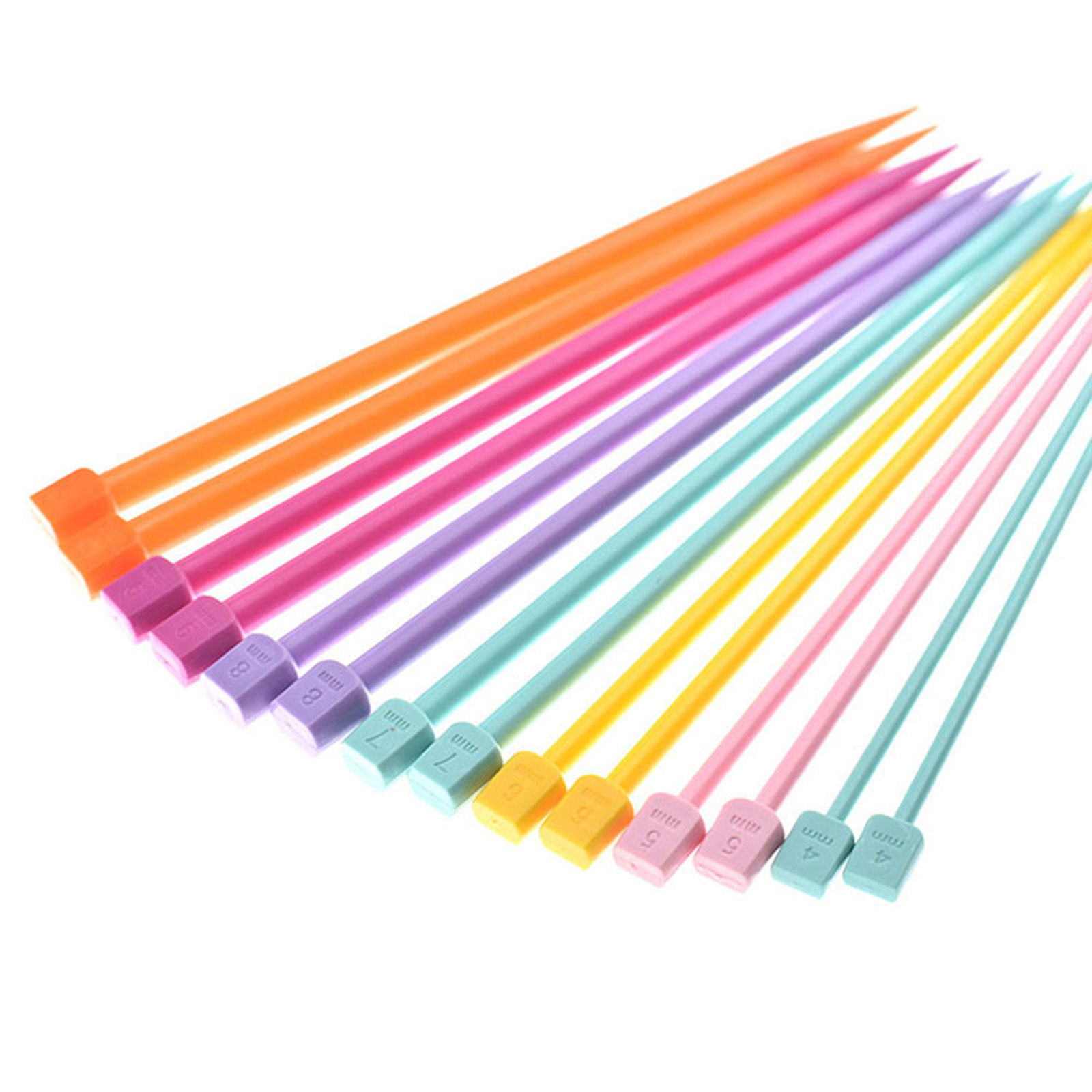 Picture of Acrylic Single Pointed Knitting Needles DIY Knit Tools Accessories Multicolor 25cm(9 7/8") long