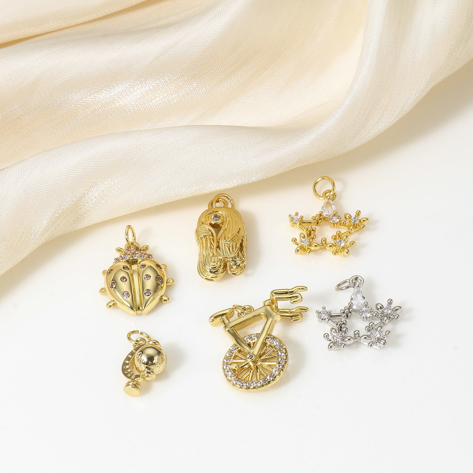 Изображение 1 ШТ Латунь Подвески 18K настоящее золото с покрытием Трехмерный