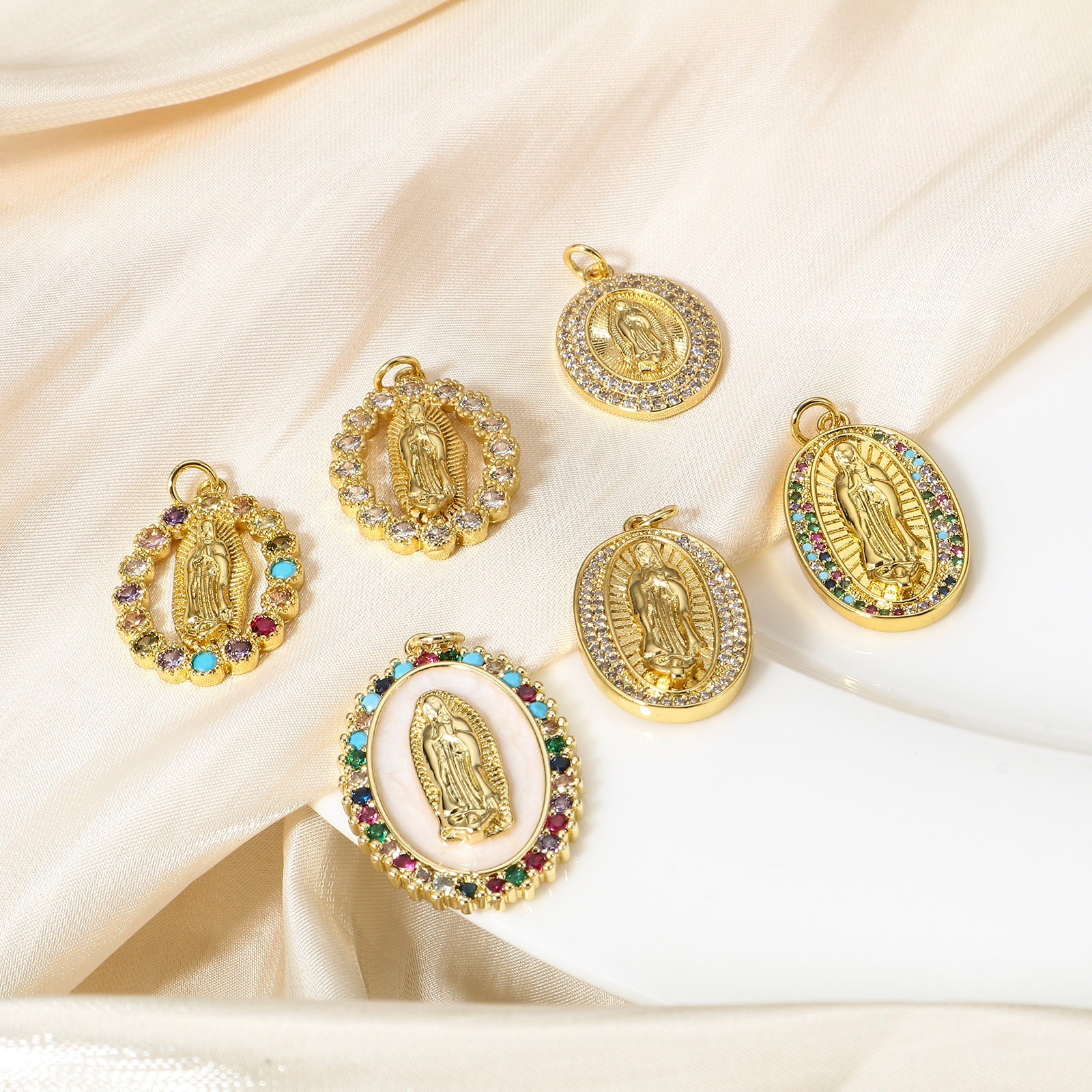 Picture of Brass Religious Charms 18K Real Gold Plated Virgin Mary