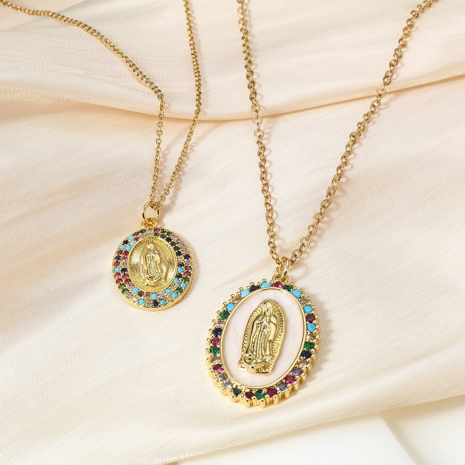 Picture of Brass Religious Charms 18K Real Gold Plated Virgin Mary