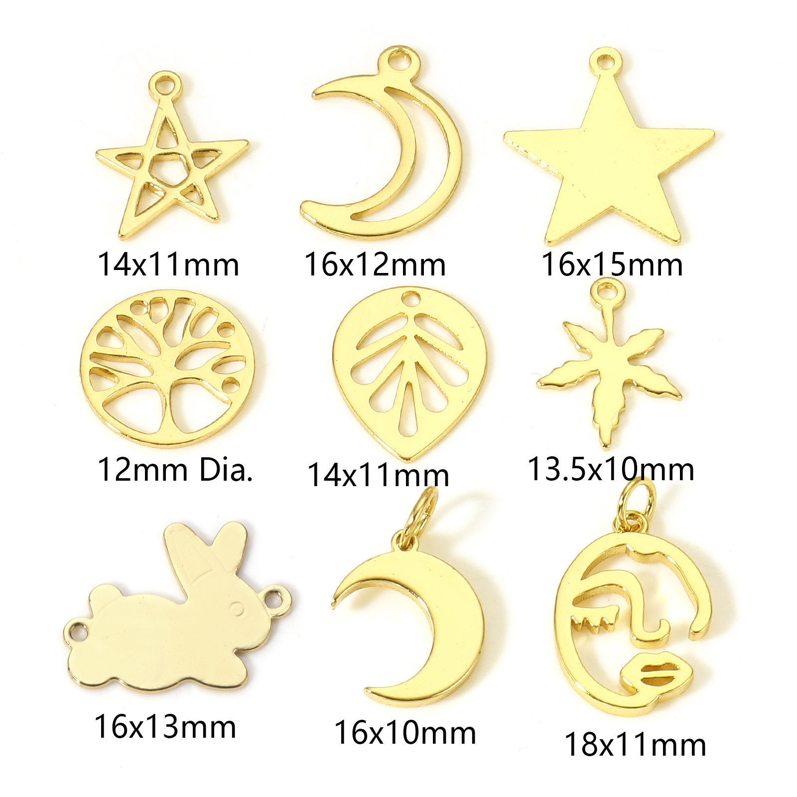 Picture of Brass Charms 18K Real Gold Plated