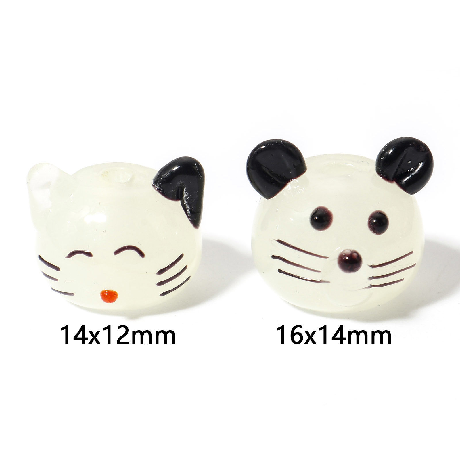 Imagen de 2 Unidades Cuentas para la Fabricación de Joyas con Dijes de Bricolaje Vidrio Murano de Animal , Lechoso 3D