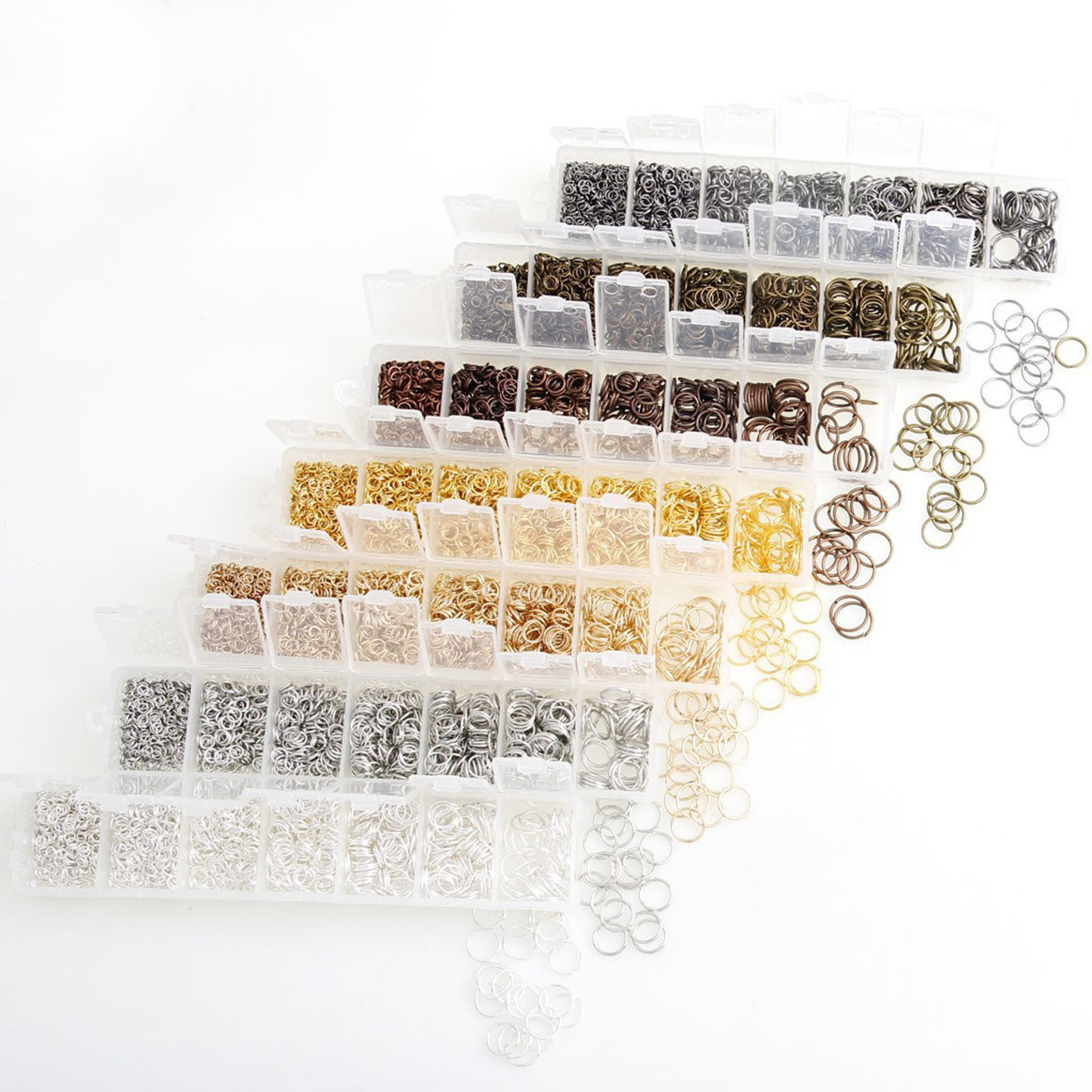Picture of Iron Based Alloy Jump Rings Findings Multicolor Round Mixed 10mm - 3mm Dia.