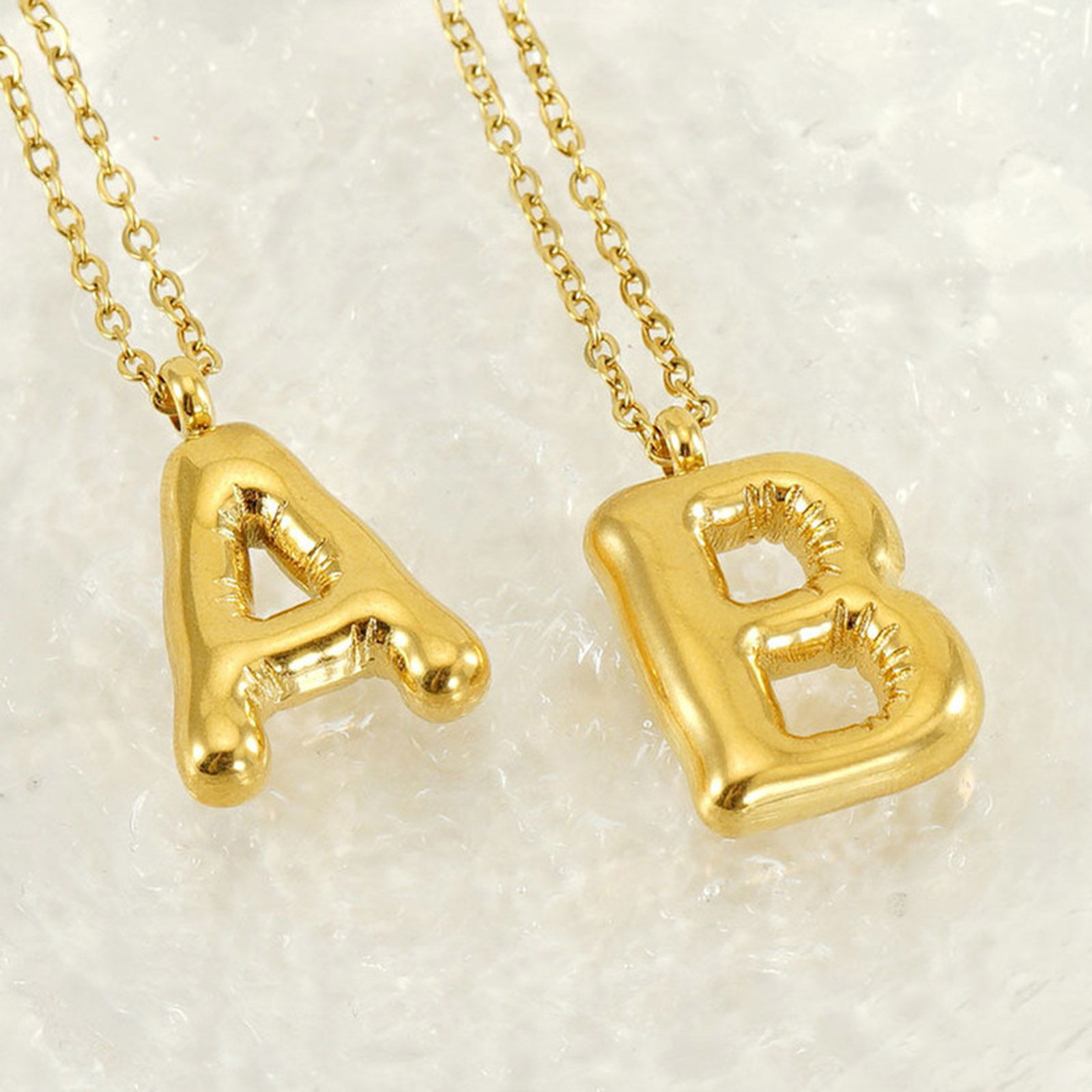 Picture of Eco-friendly Vacuum Plating Sweet & Cute Stylish 18K Real Gold Plated 304 Stainless Steel Link Cable Chain Initial Alphabet/ Capital Letter Message " A-Z " Pendant Necklace For Women Mother's Day