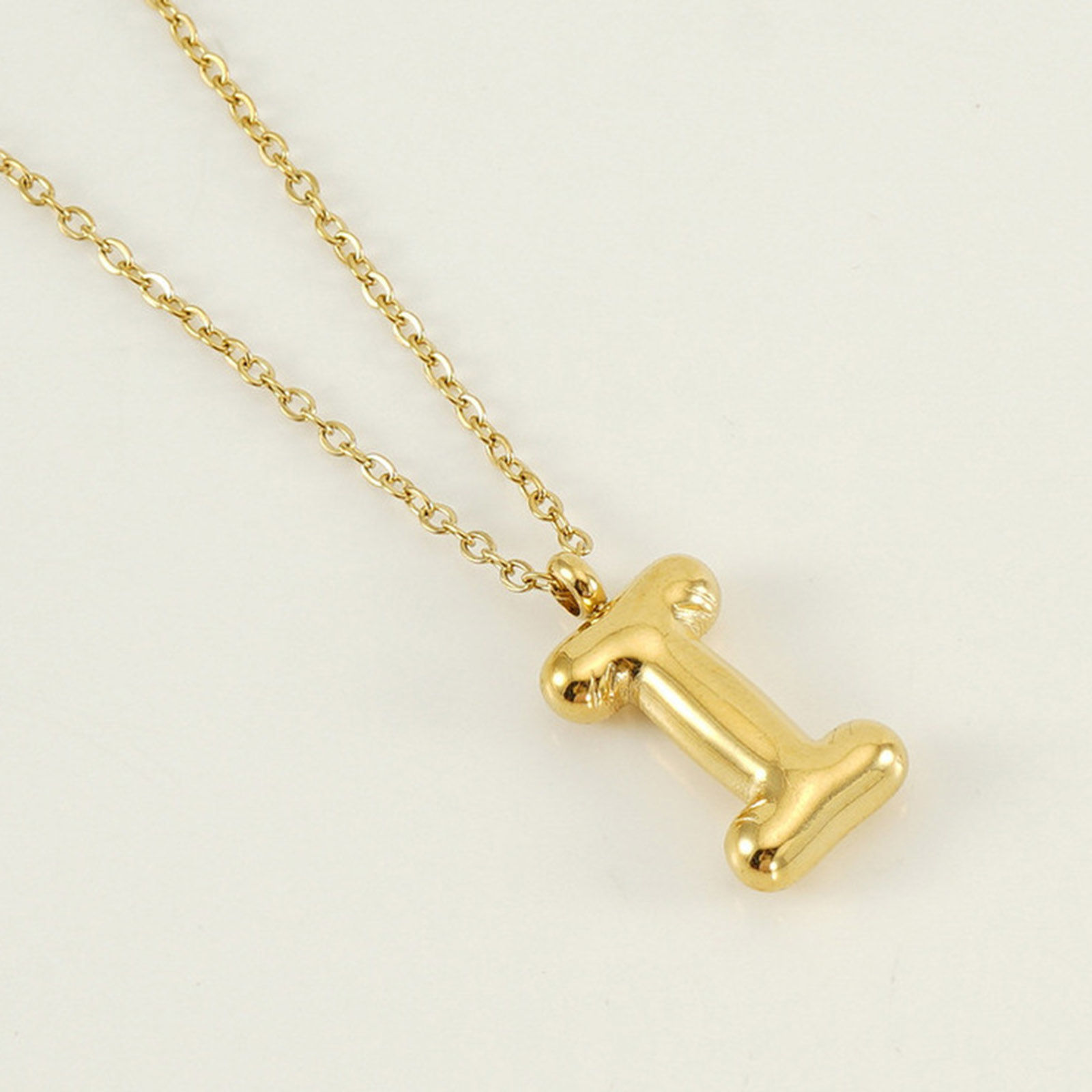 Picture of Eco-friendly Vacuum Plating Sweet & Cute Stylish 18K Real Gold Plated 304 Stainless Steel Link Cable Chain Initial Alphabet/ Capital Letter Message " A-Z " Pendant Necklace For Women Mother's Day