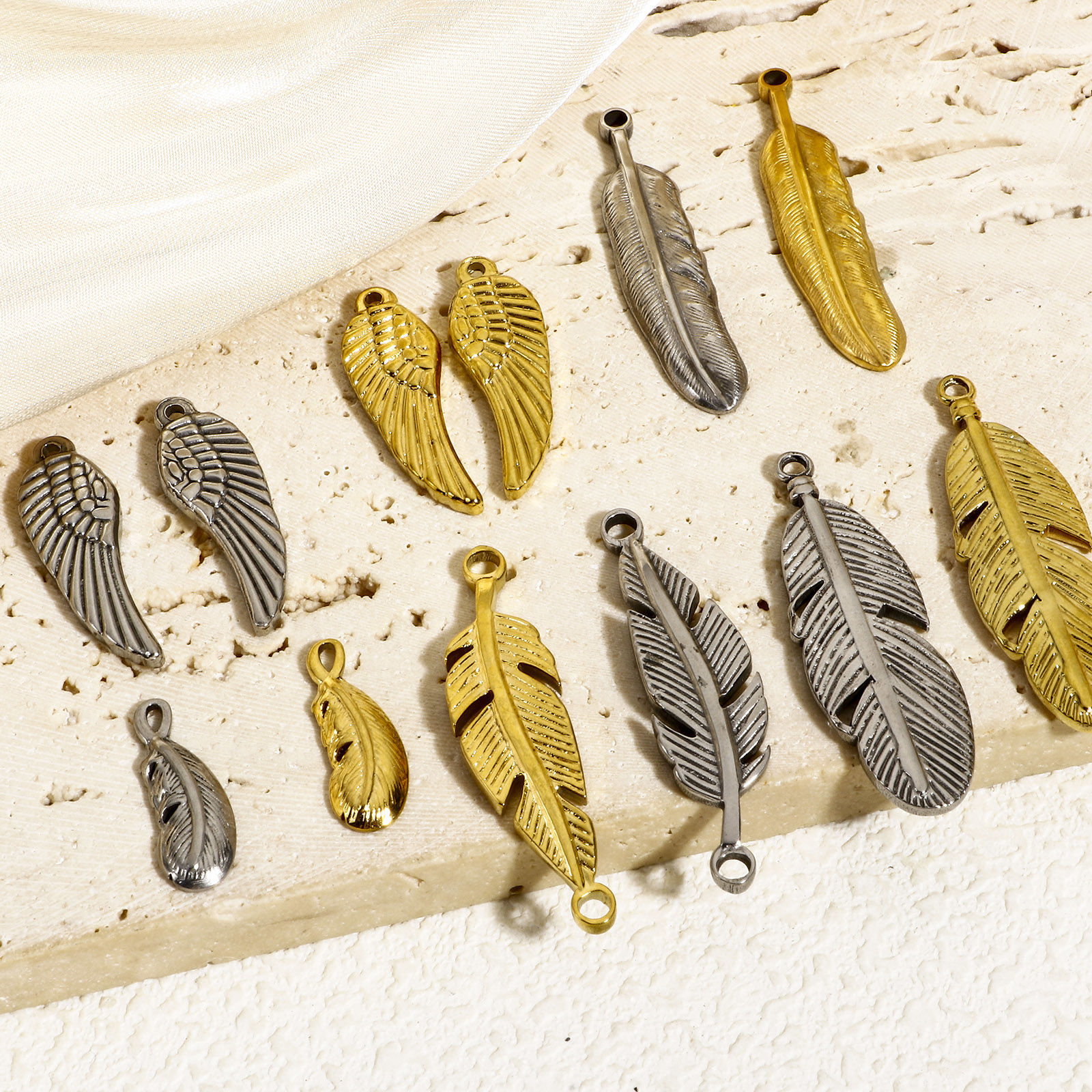 Изображение 1 ШТ 304 Нержавеющая Сталь Подвески Перо Разноцветный Крыло