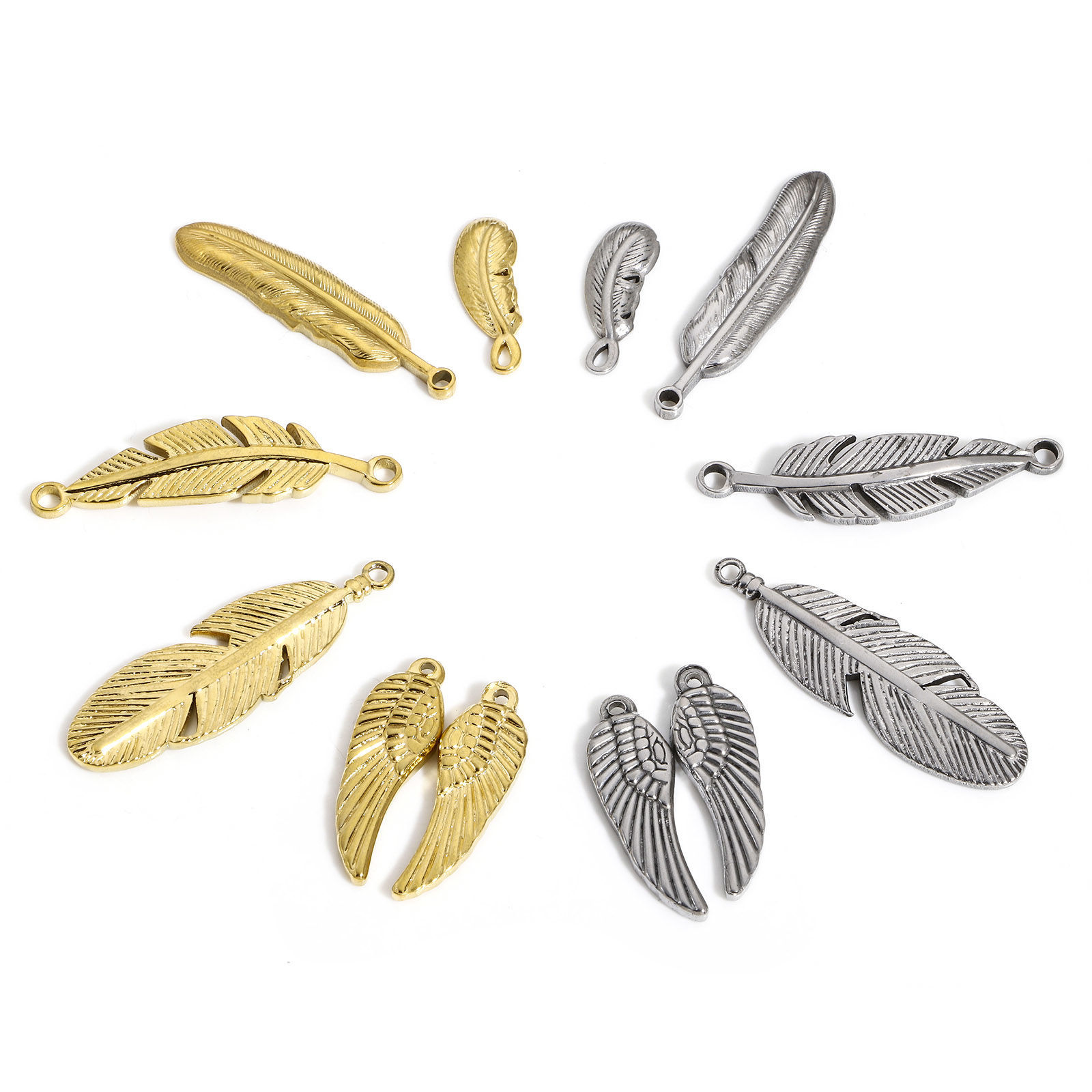 Изображение 1 ШТ 304 Нержавеющая Сталь Подвески Перо Разноцветный Крыло