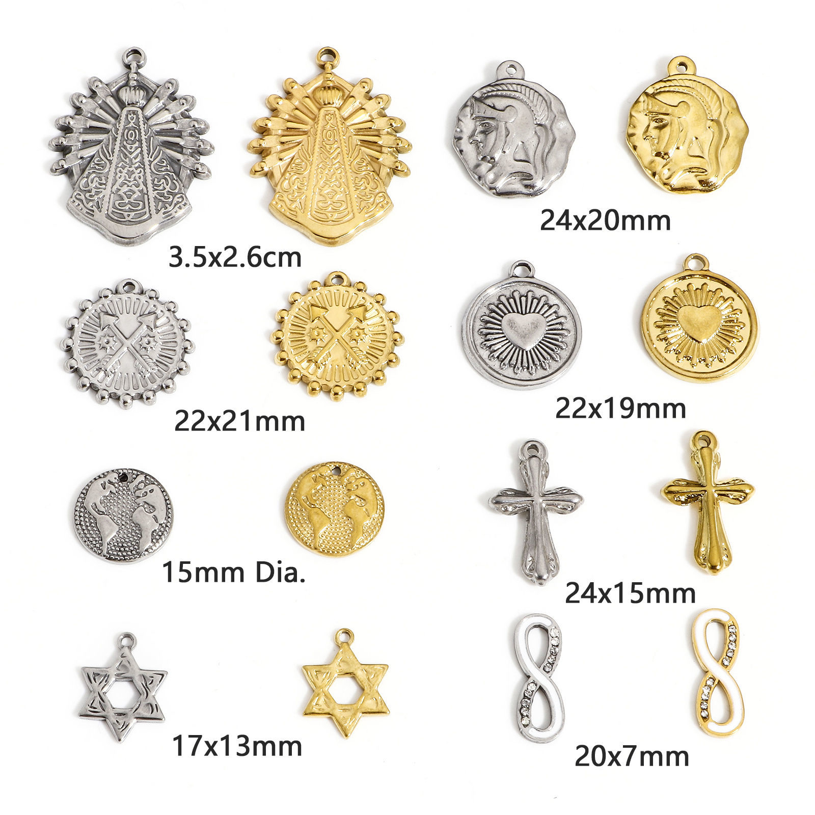 1 個 304ステンレス鋼 チャーム の画像