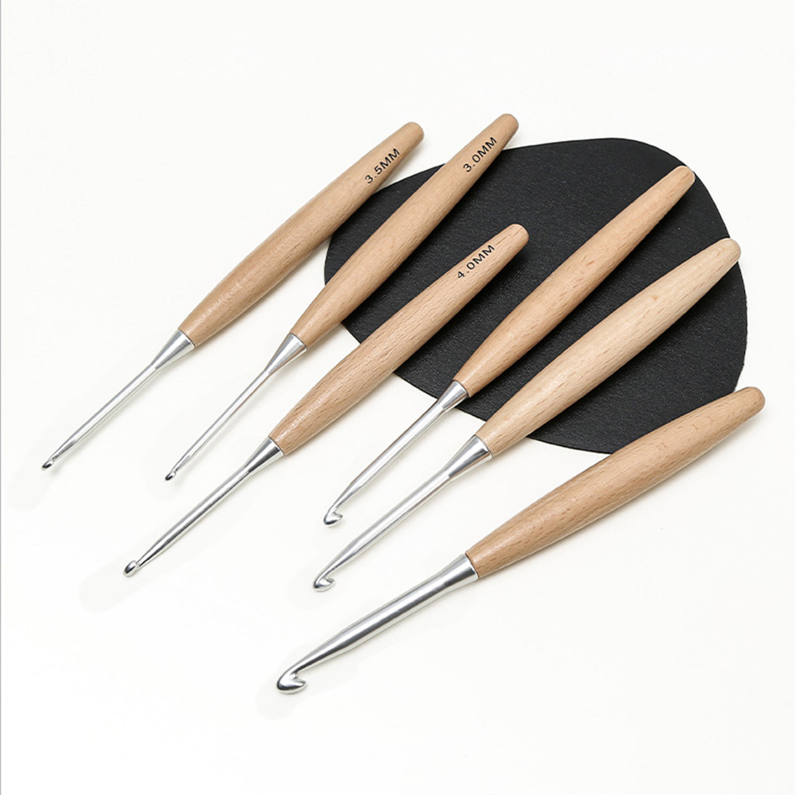 Picture of Wood Aluminum Crochet Hooks Needles Natural 16.3x1.3cm