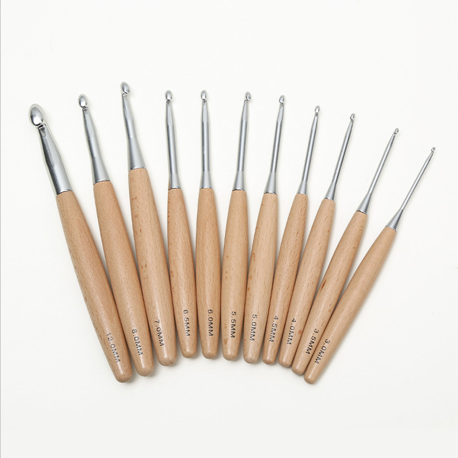 Picture of Wood Aluminum Crochet Hooks Needles Natural 16.3x1.3cm