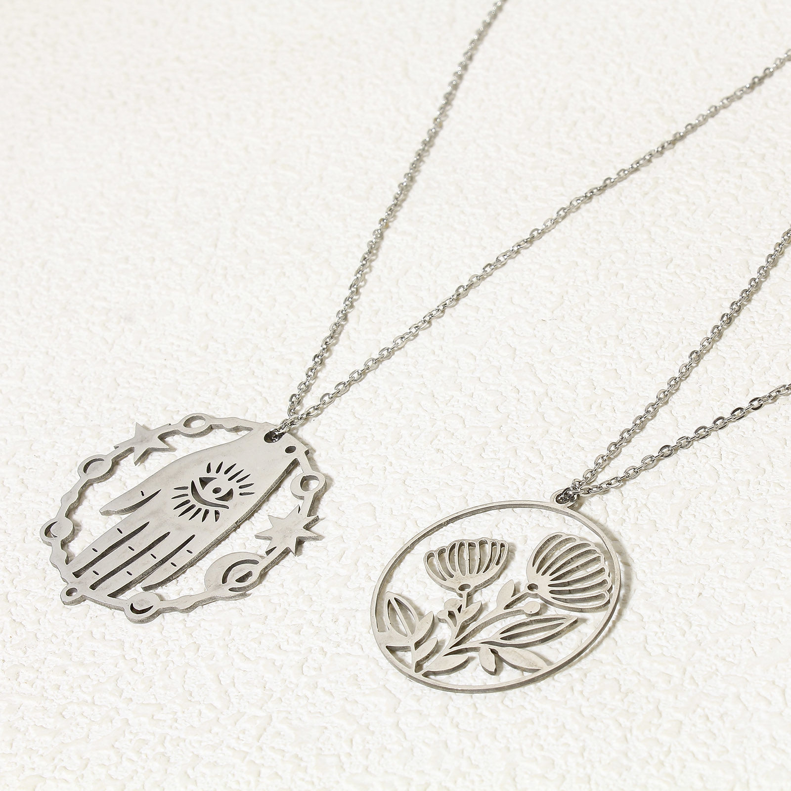 Picture of 304 Stainless Steel Charms Silver Tone Hollow