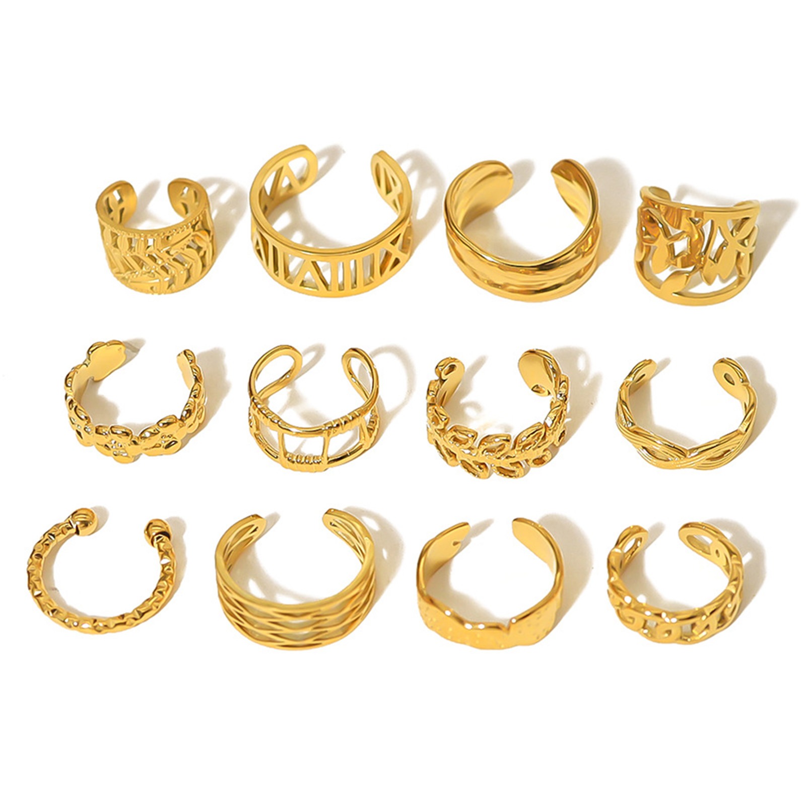 Bild von 1 Stück 304 Edelstahl Ohrklemme Klipp Ohrring 18K Vergoldet