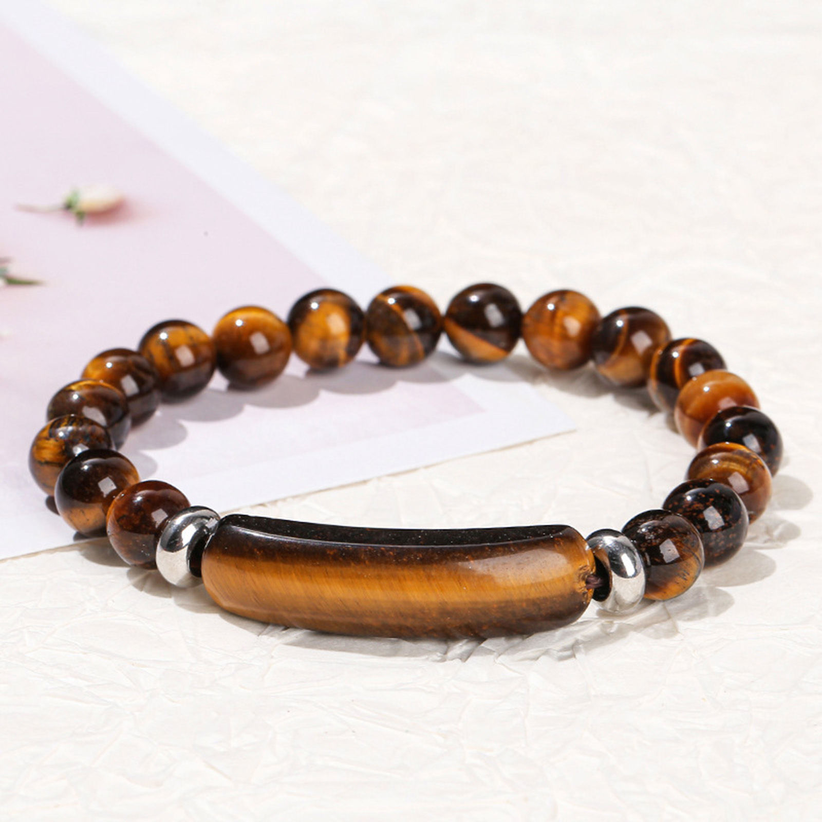 Picture of Stone Boho Chic Bohemia Dainty Bracelets Delicate Bracelets Beaded Bracelet Multicolor Curved Tube Elastic
