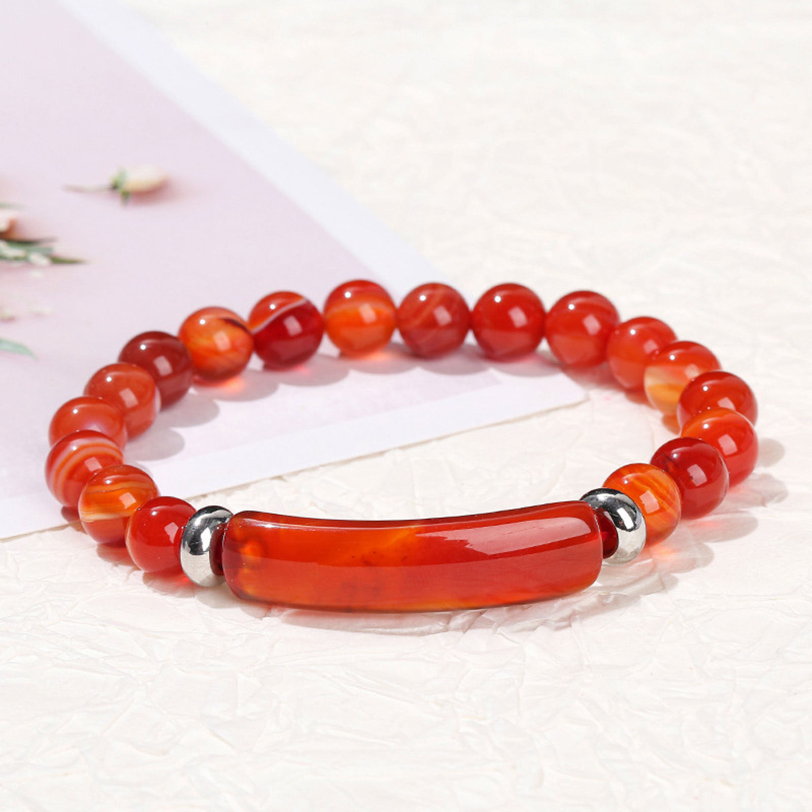 Picture of Stone Boho Chic Bohemia Dainty Bracelets Delicate Bracelets Beaded Bracelet Multicolor Curved Tube Elastic