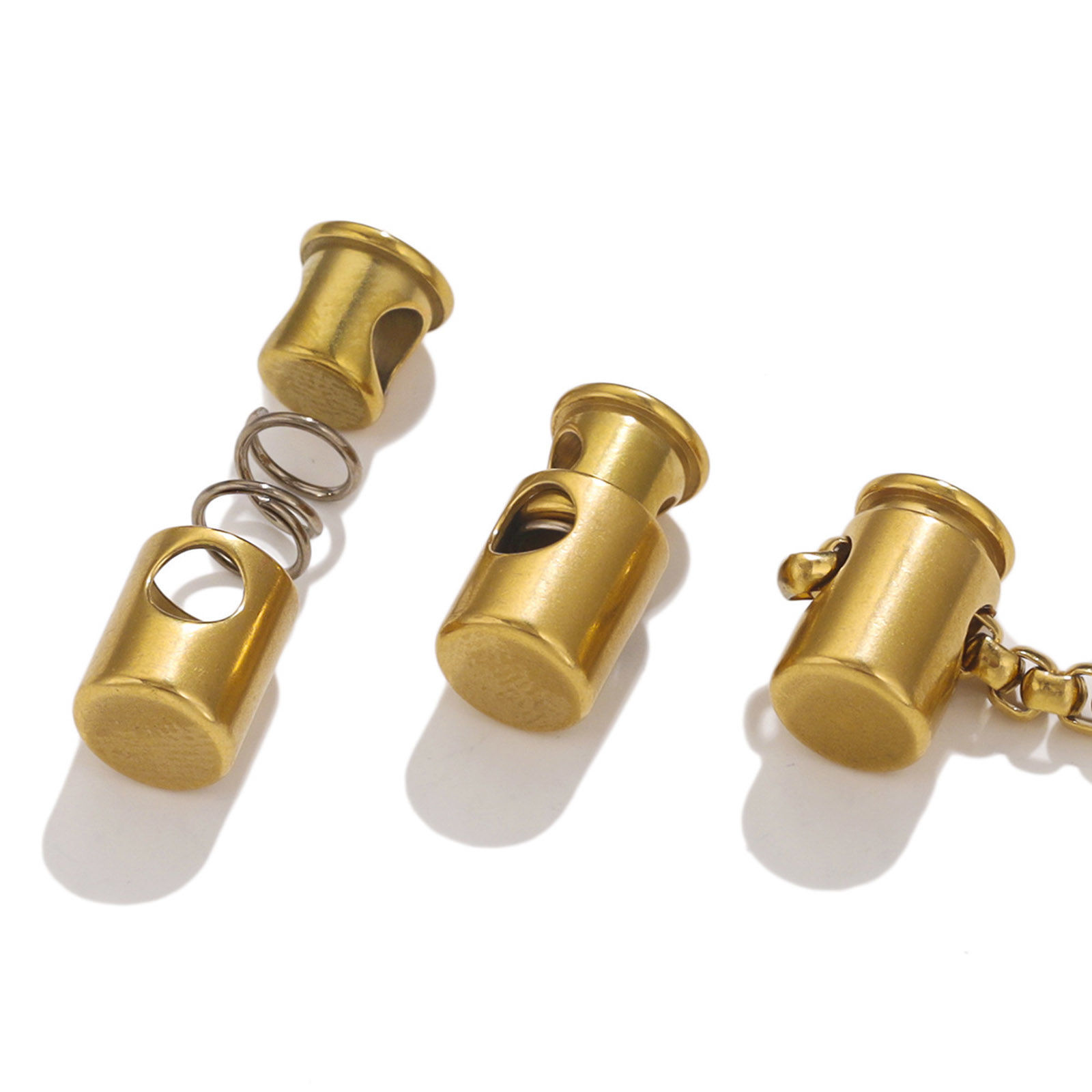 Bild von 1 Stück 304 Edelstahl Schnallenverschluss für verstellbares Maskenseilzubehör Zylinder 8.5mm x 6.8mm