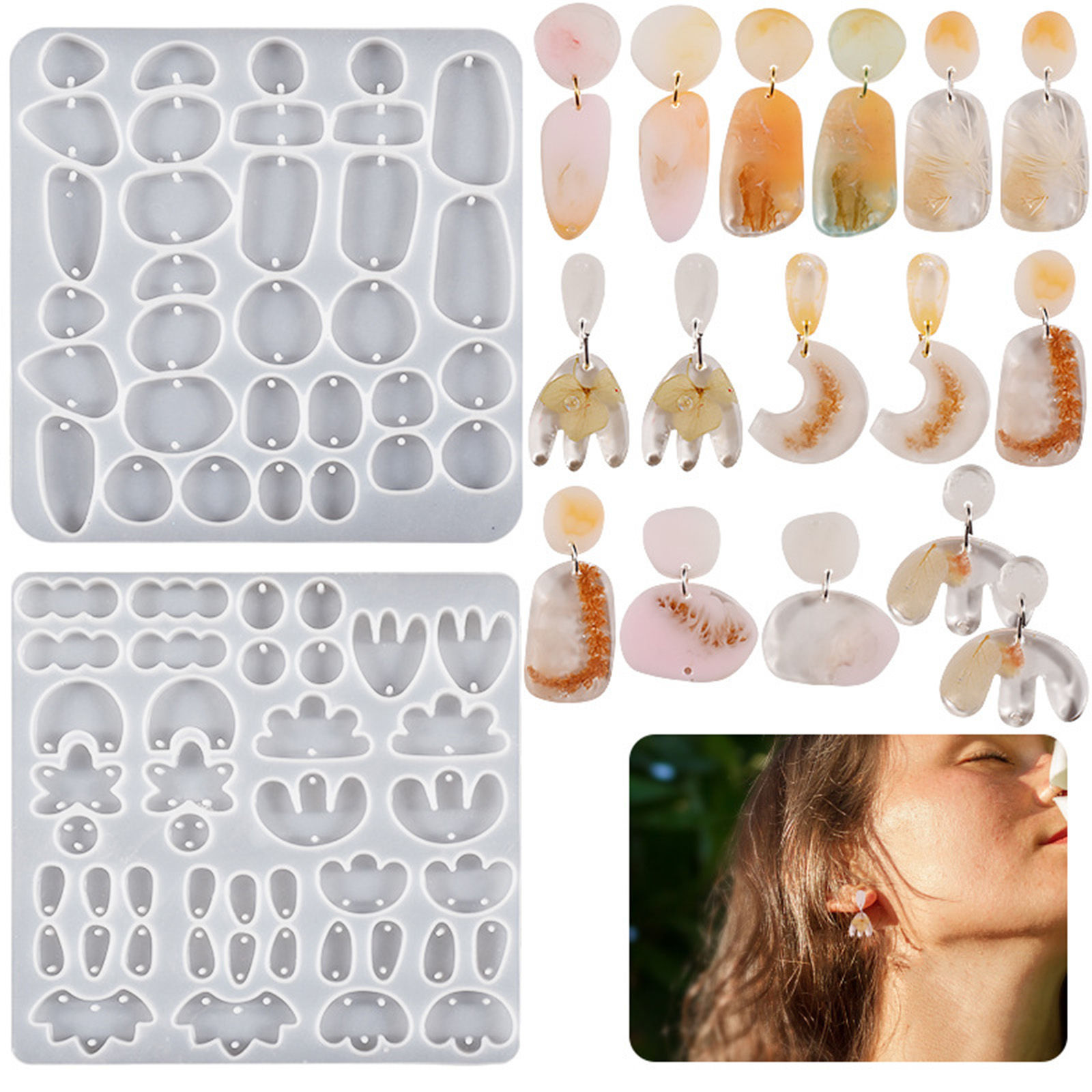 Picture of Silicone Resin Mold For Keychain Necklace Earring Pendant Jewelry DIY Making Rectangle Geometric