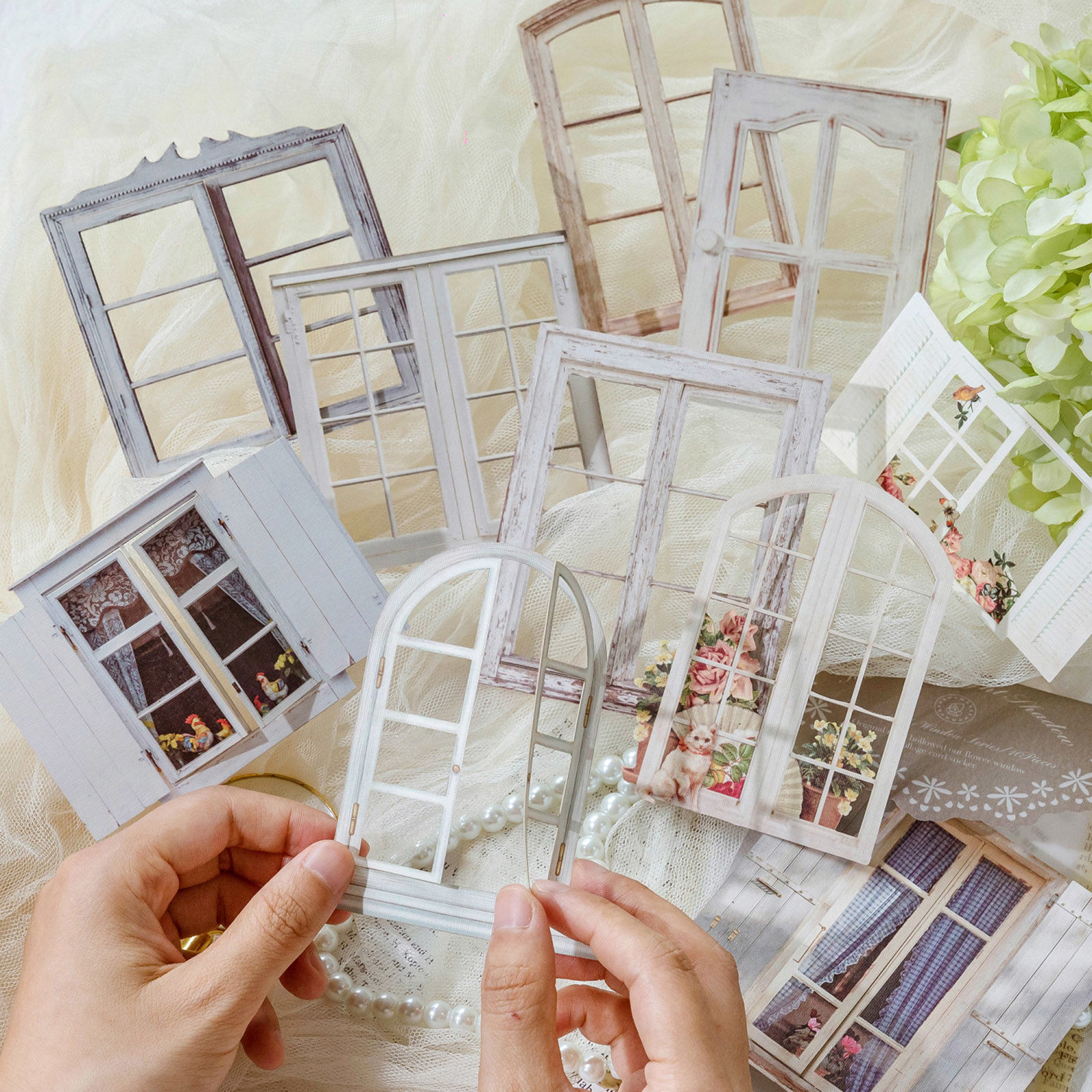 Picture of Paper DIY Scrapbook Deco Stickers Multicolor Window