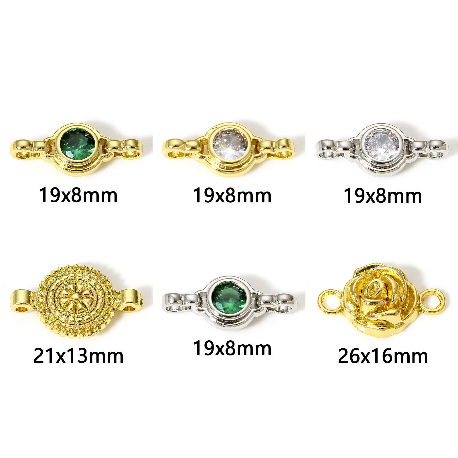 Picture of Brass Connectors Charms Pendants Real Gold Plated