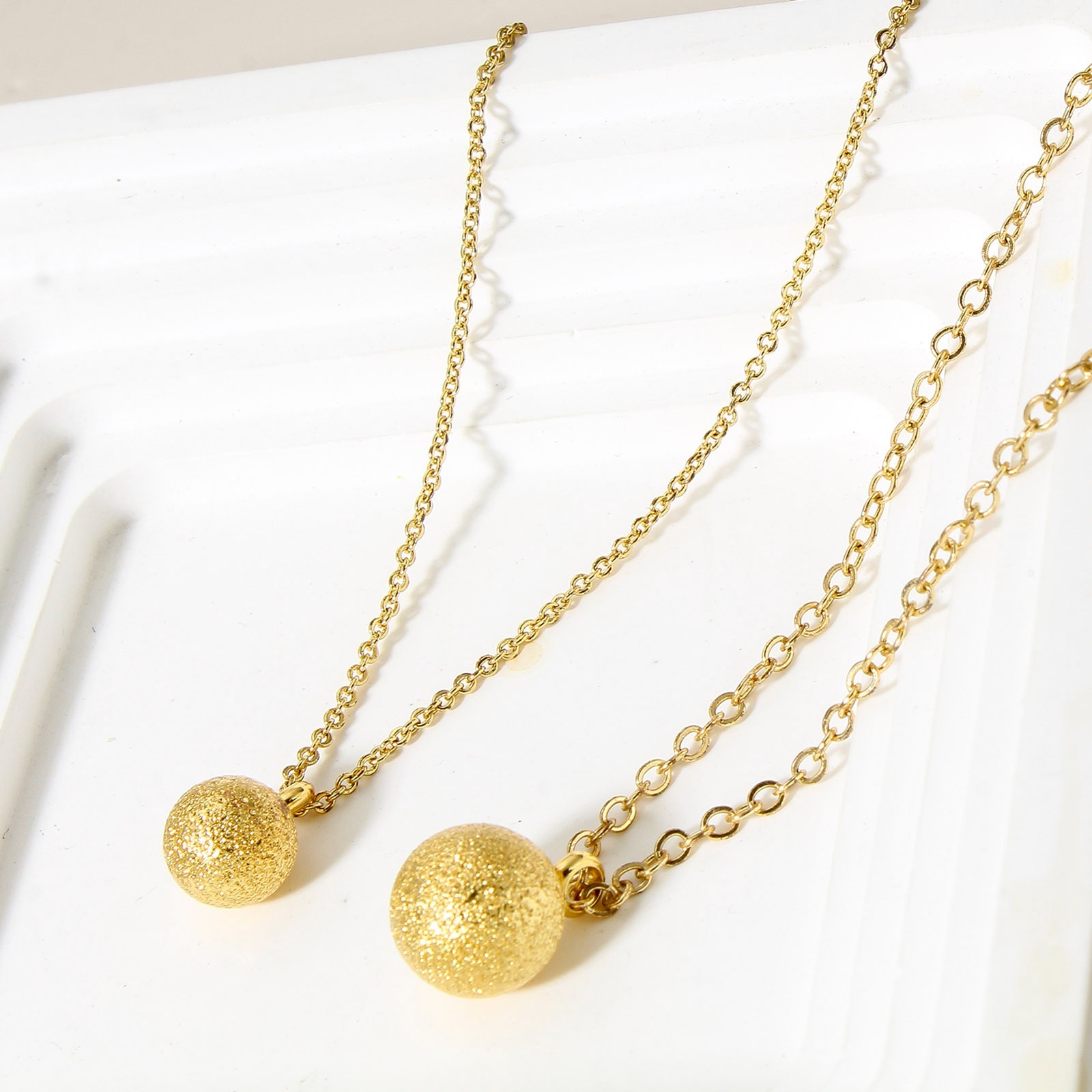 Picture of Brass Charms 18K Real Gold Plated Ball Sparkledust