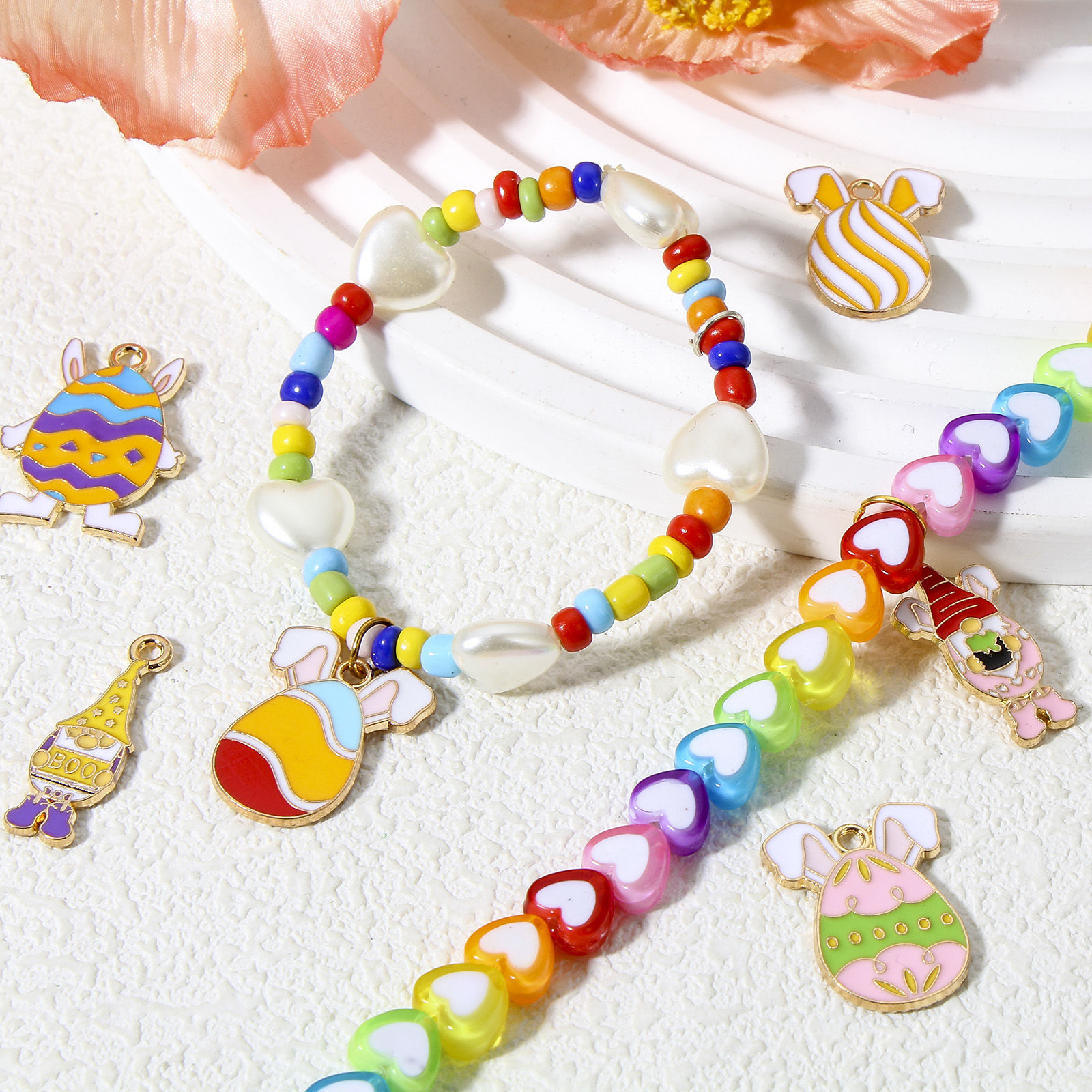 Picture of Zinc Based Alloy Easter Day Charms Gold Plated Easter Egg Pixie Elf Enamel