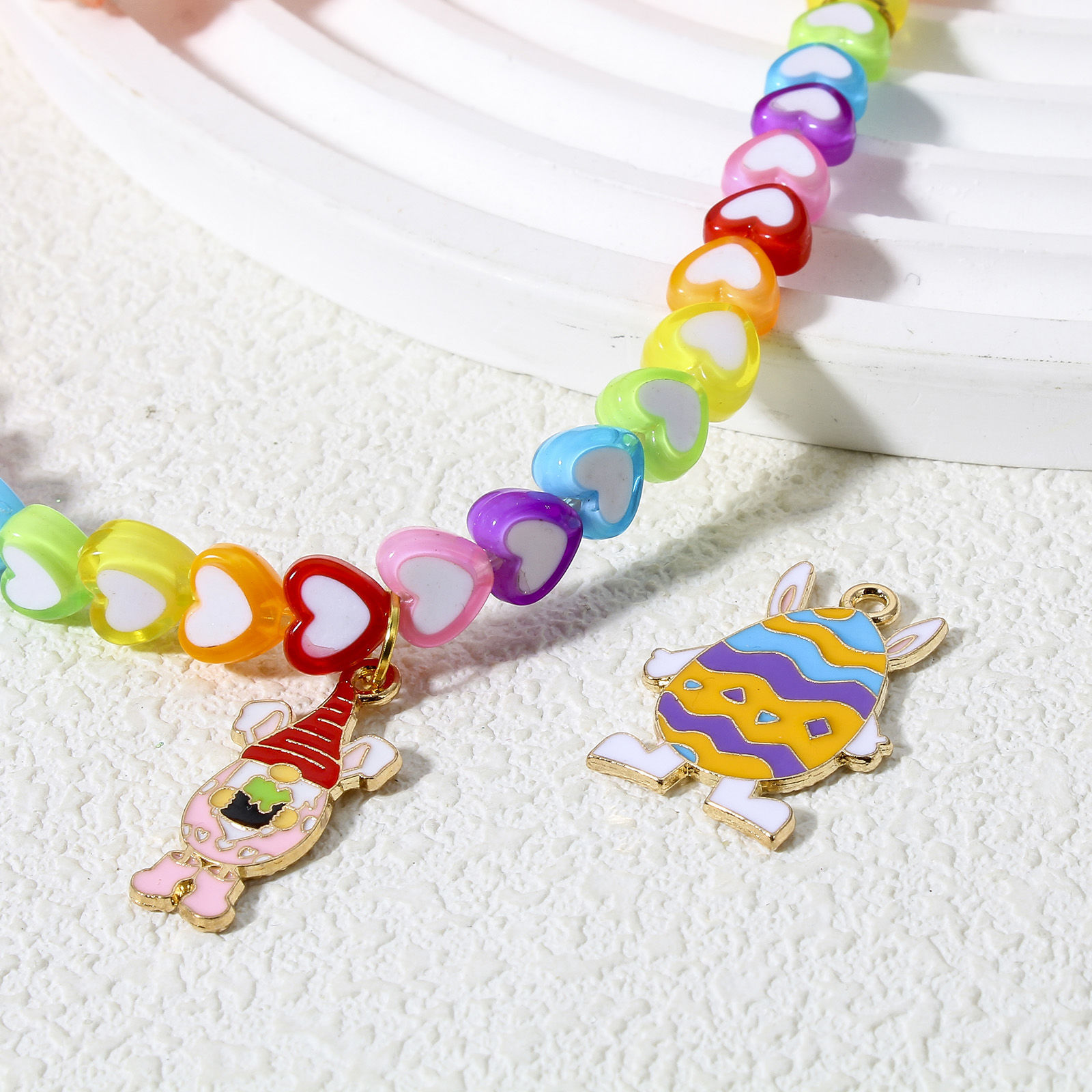 Picture of Zinc Based Alloy Easter Day Charms Gold Plated Easter Egg Pixie Elf Enamel