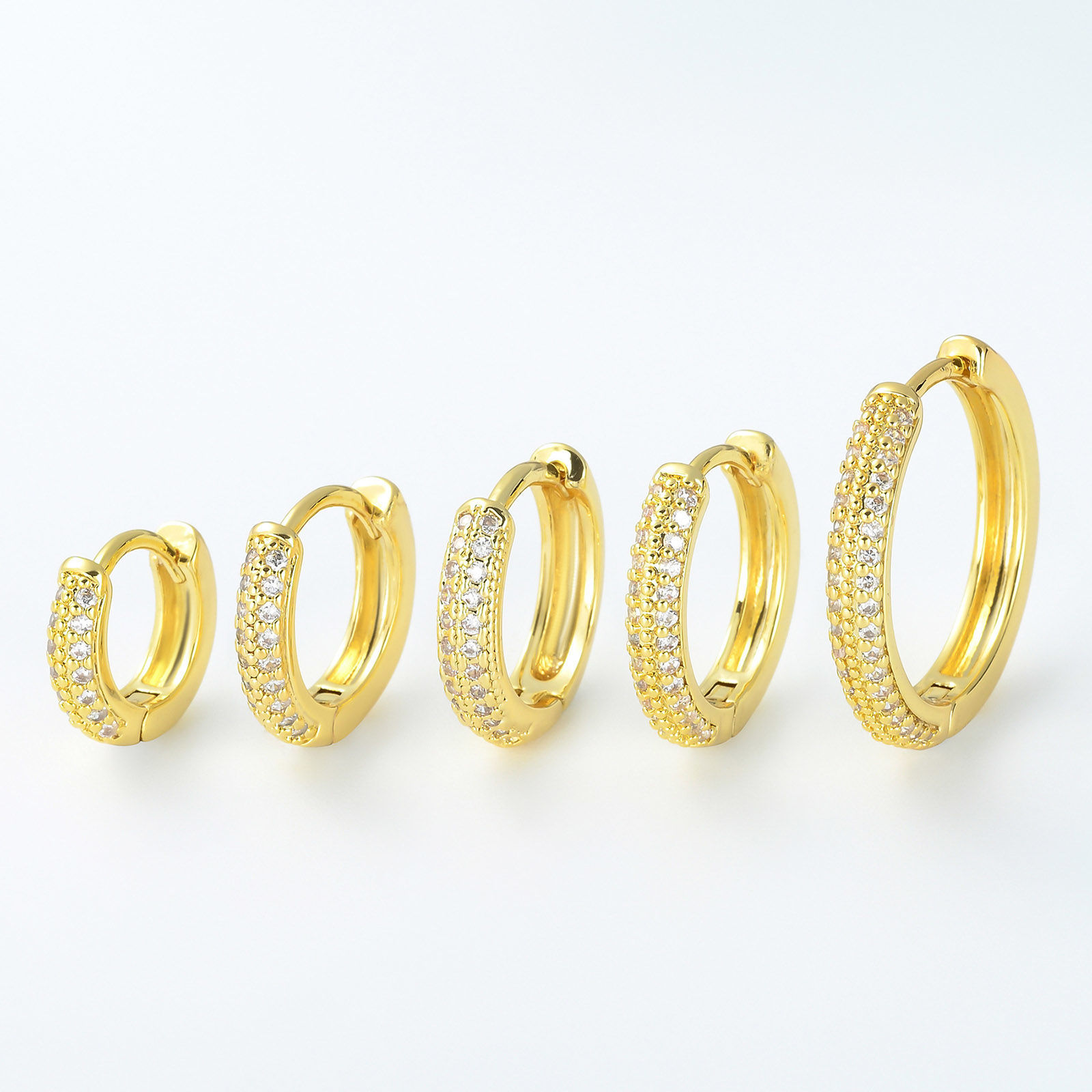 Picture of Eco-friendly Vacuum Plating Exquisite Simple Multicolor Copper & Cubic Zirconia Circle Ring Micro Pave Hoop Earrings For Women Coming-of-age Gift