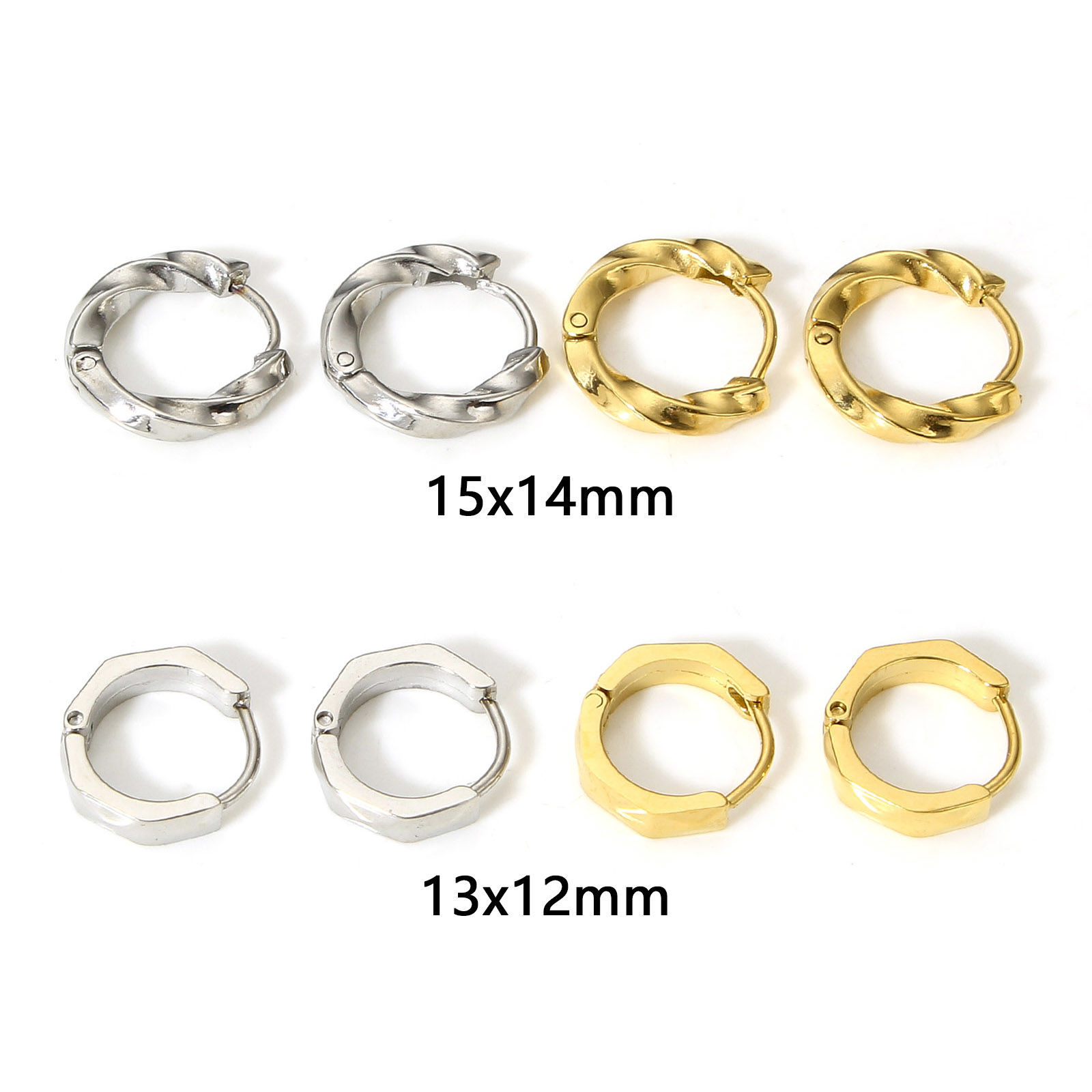 Picture of 304 Stainless Steel Hoop Earrings Real Gold Plated