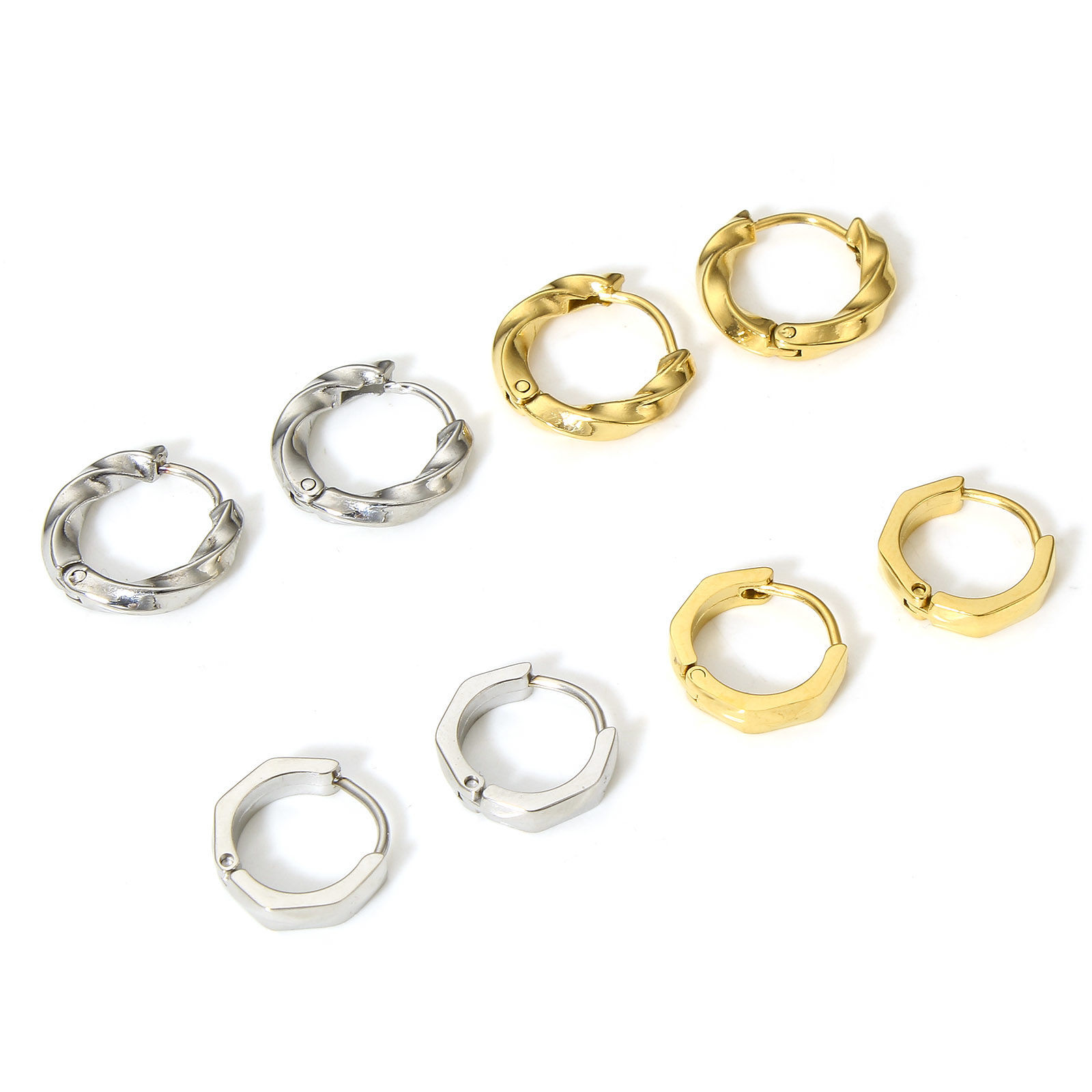 Picture of 304 Stainless Steel Hoop Earrings Real Gold Plated