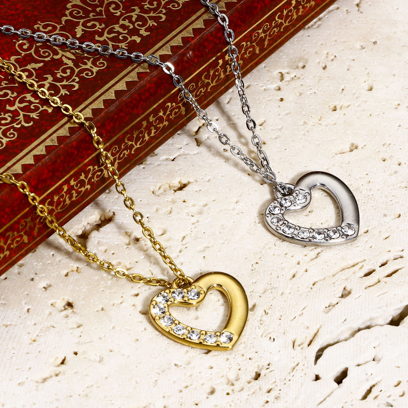 Imagen de 1 Unidad 304 Acero Inoxidable Elegante Colgantes Charms Corazón Multicolor Rhinestone