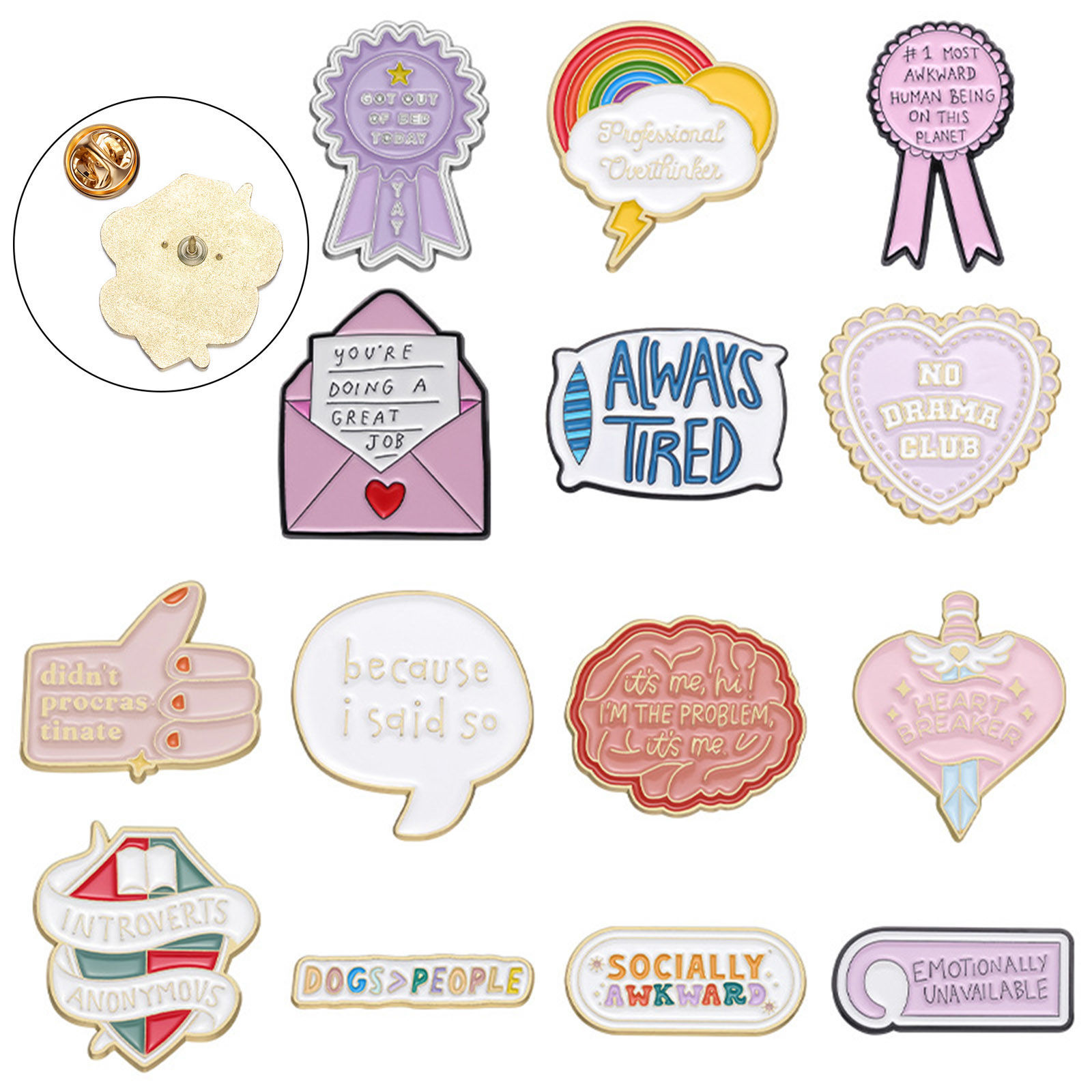 Изображение 1 ШТ Простой Основы для Брошей Разноцветный С Эмалью