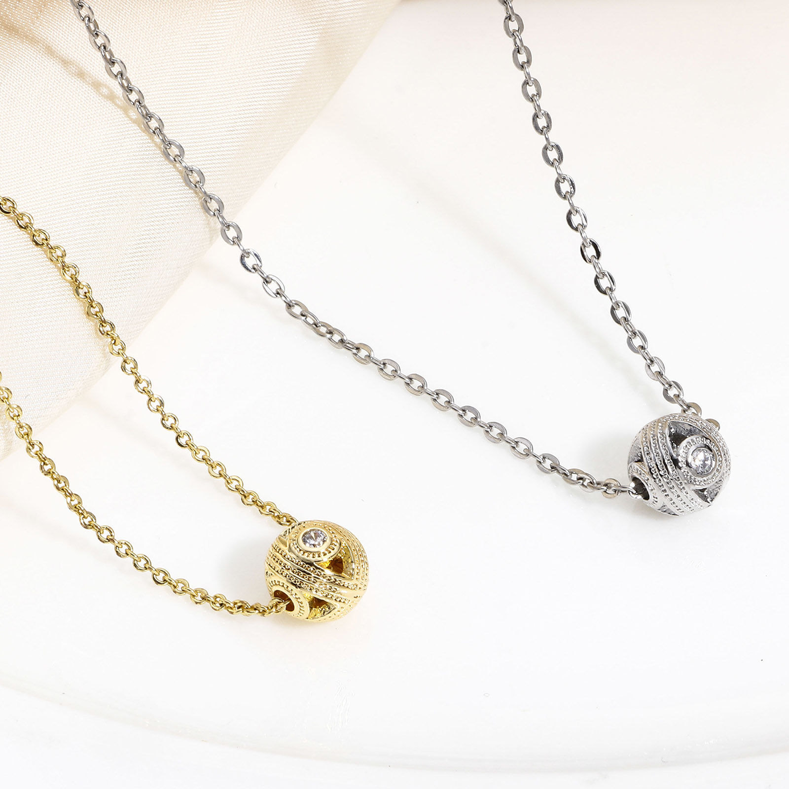 Picture of Brass Simple Beads For DIY Jewelry Making Real Gold Plated Triangle Clear Rhinestone