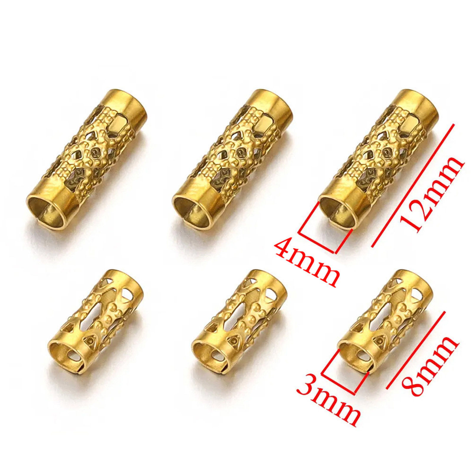 Picture of Eco-friendly 304 Stainless Steel Beads For DIY Jewelry Making Tube Filigree