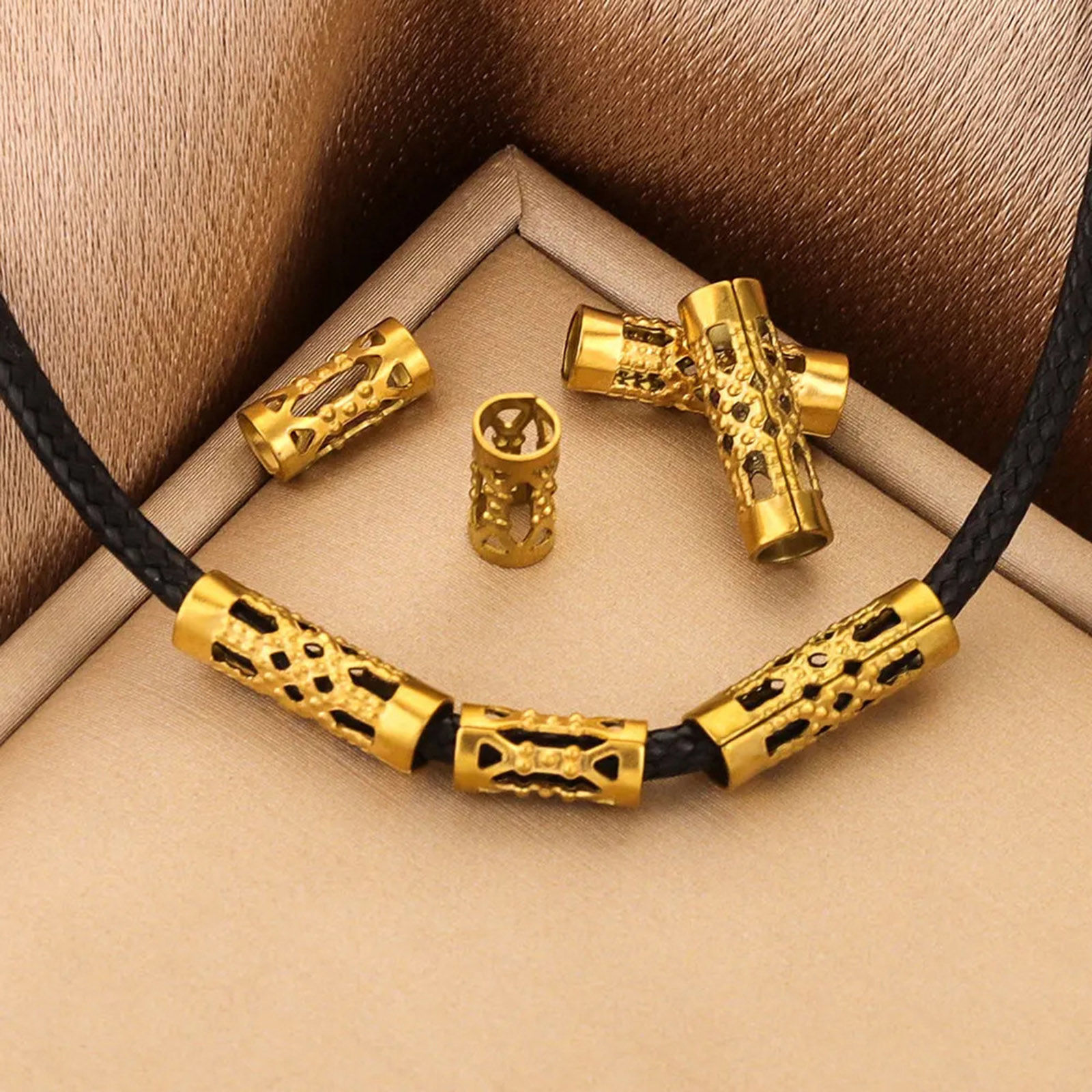 Picture of Eco-friendly 304 Stainless Steel Beads For DIY Jewelry Making Tube Filigree